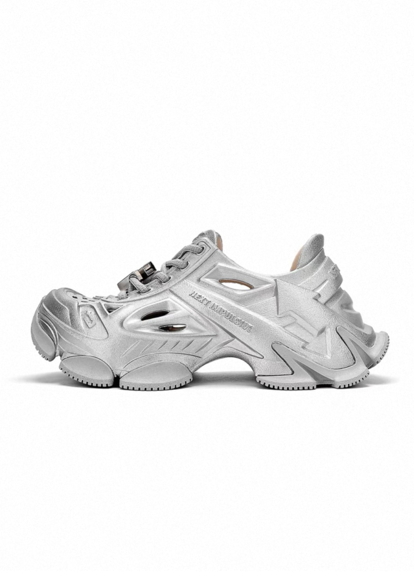 【NEXT IMPULSIVE】Time Space Series-Dad Crocs Shoes Silver