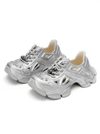 【NEXT IMPULSIVE】Time Space Series-Dad Crocs Shoes Silver