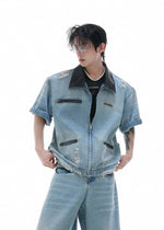 【ARGUECULTURE】Heavy Wash Destroyed Denim Jacket