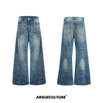 【ARGUECULTURE】Retro Wash Flared Loose Jeans
