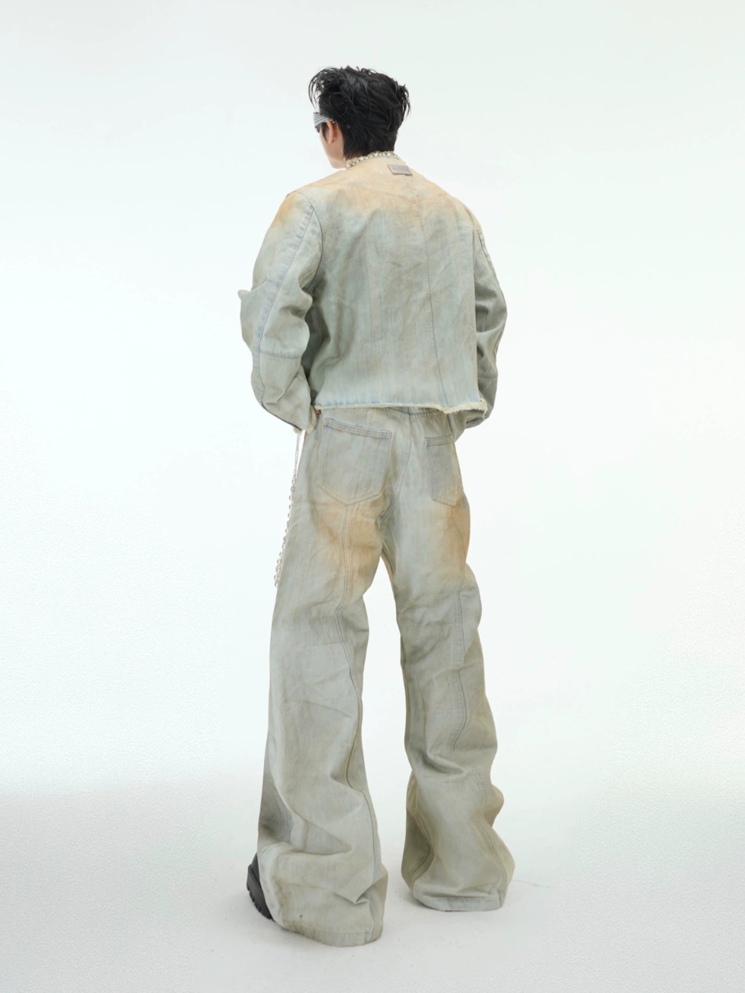 【ARGUECULTURE】End Era Pearl-Stud Denim Jacket