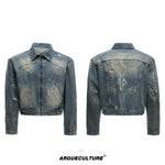 【ARGUECULTURE】Ink River Distressed Denim Jacket