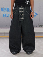 【DND4DES】Cow Print Scimitar Baggy Jeans