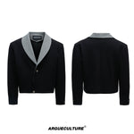 【ARGUECULTURE】Monochrome Houndstooth V-Neck Jacket