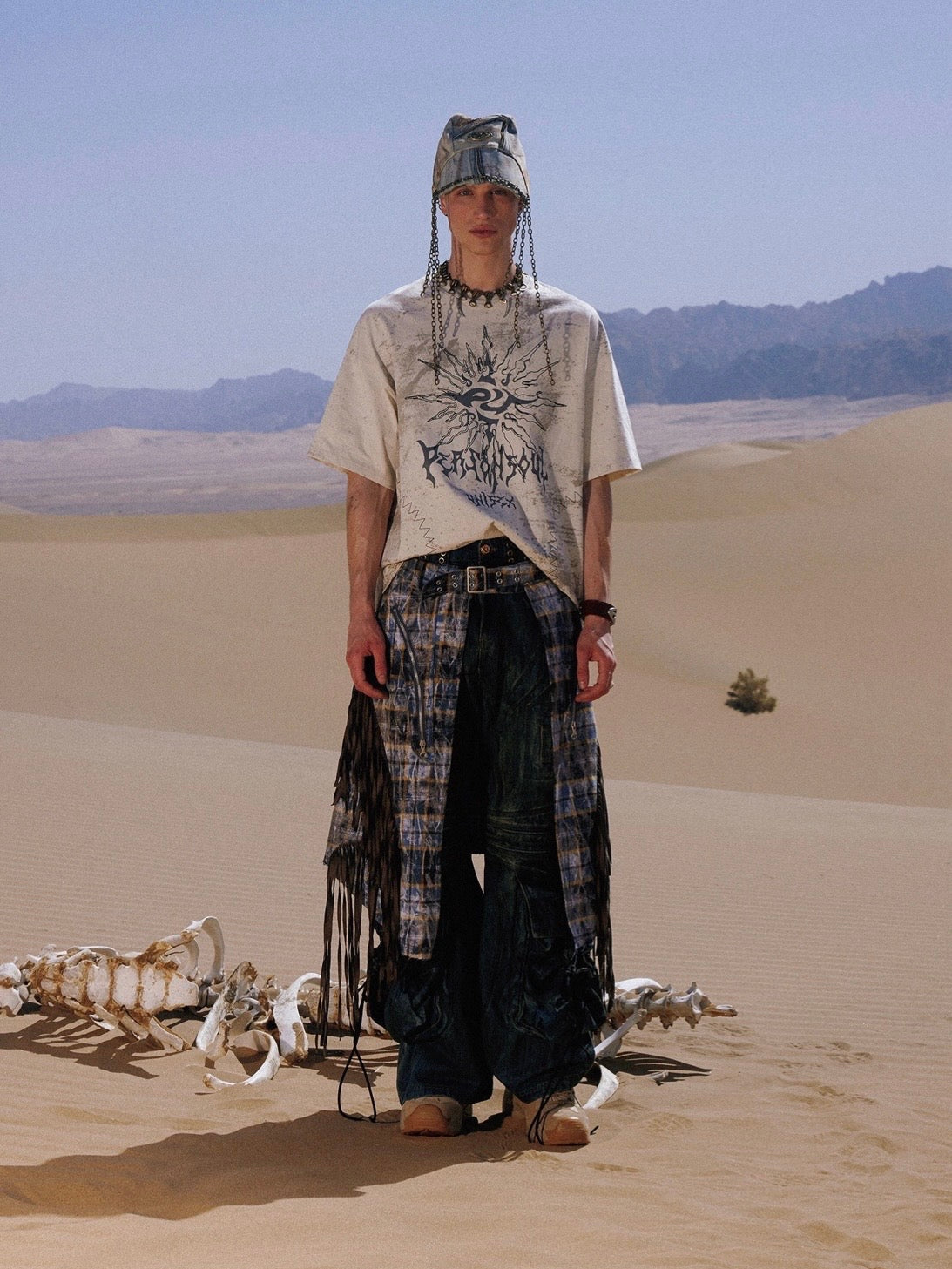 【PERSONSOUL】Sun Totem Embroidery Tee