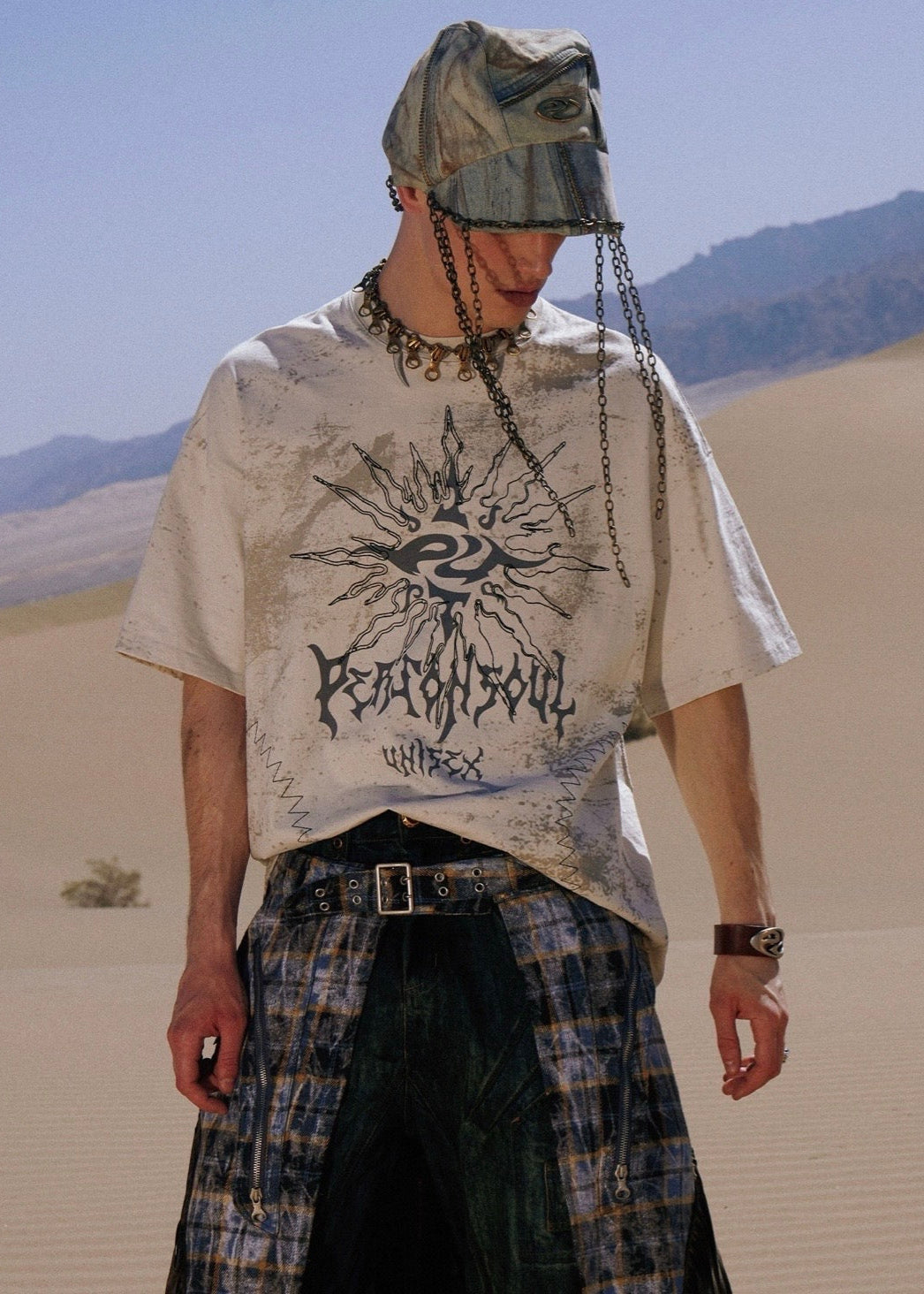【PERSONSOUL】Sun Totem Embroidery Tee
