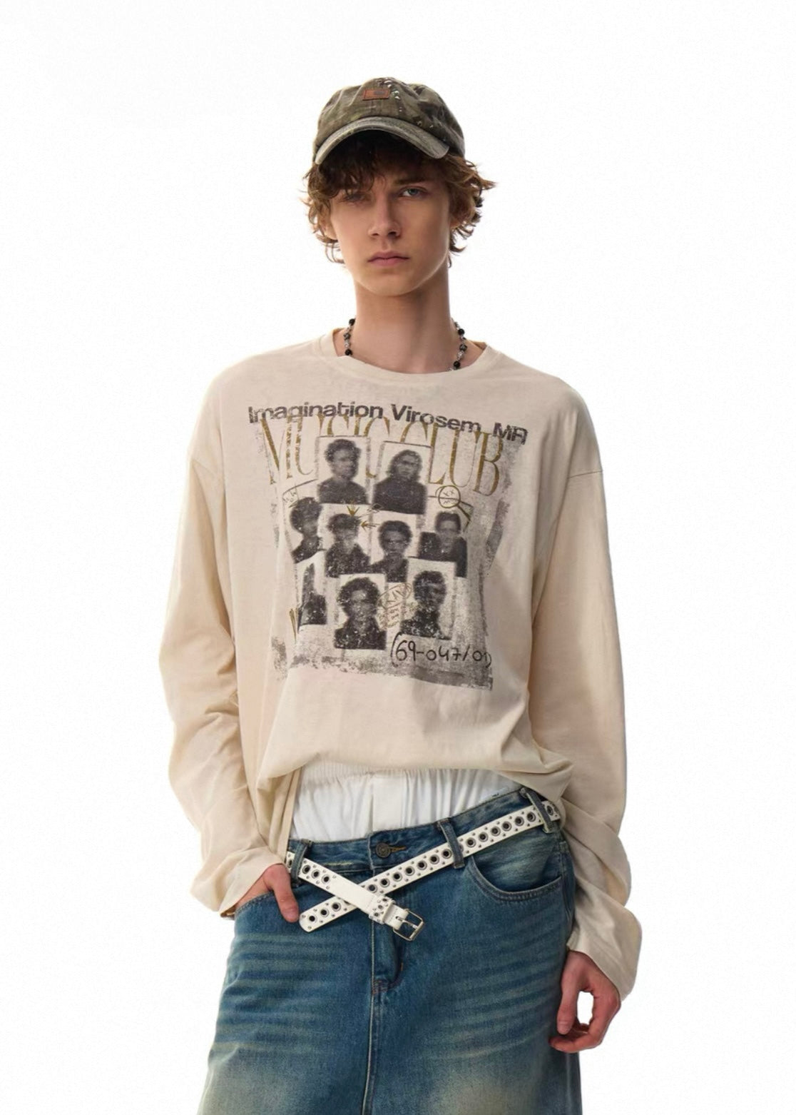 【MRNEARY】Retro Loose Long-Sleeve Blouse