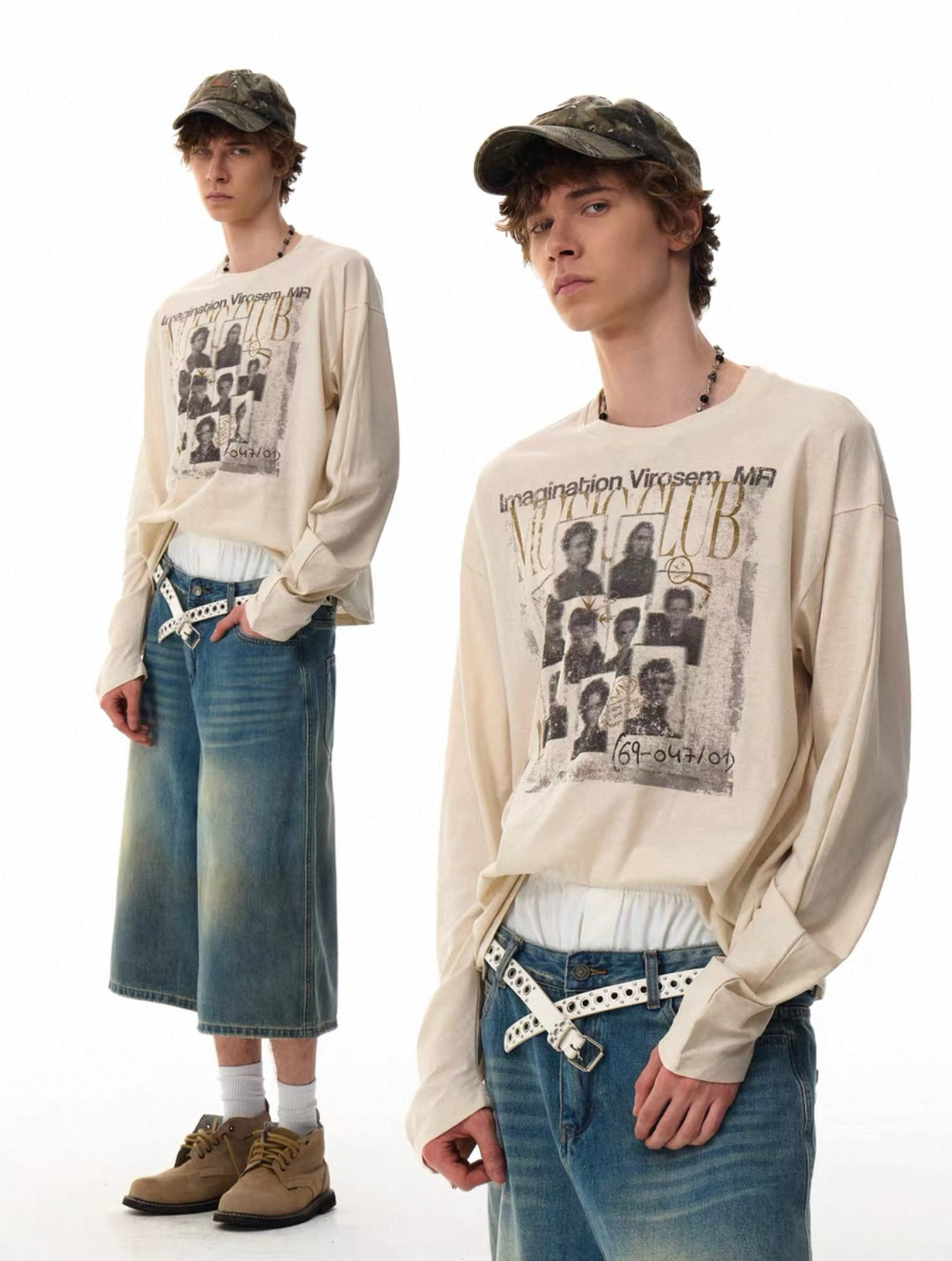 【MRNEARY】Retro Loose Long-Sleeve Blouse
