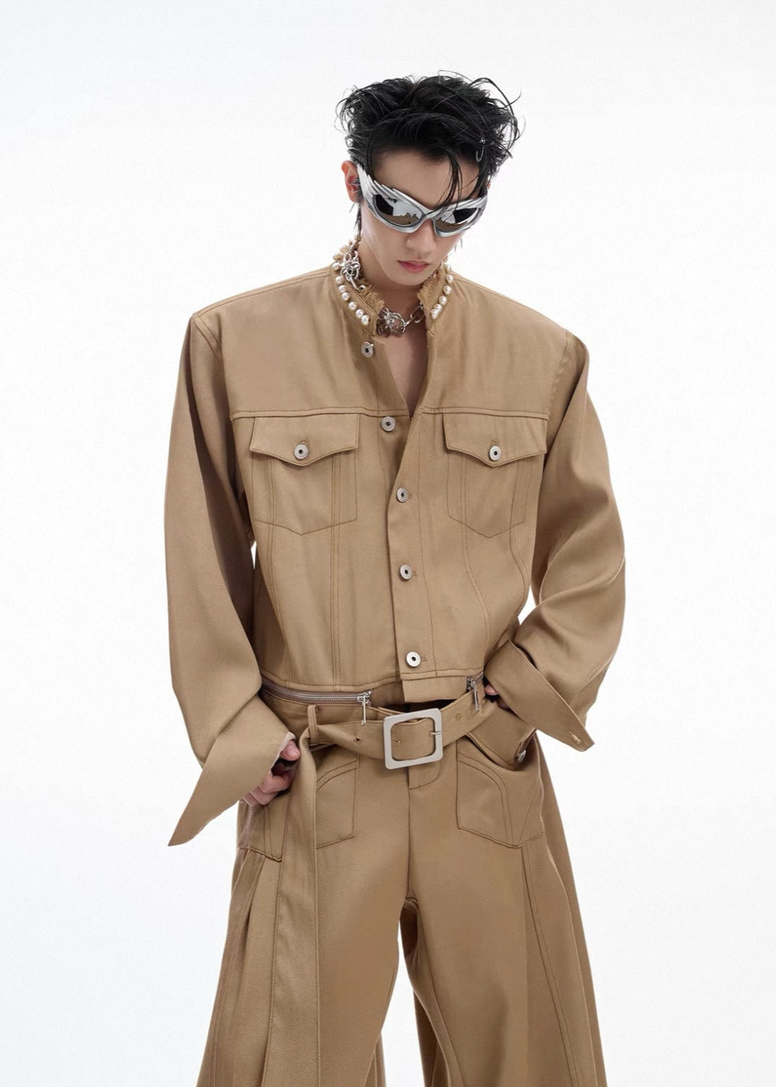 【ARGUECULTURE】Exposed Pearl Short Coat