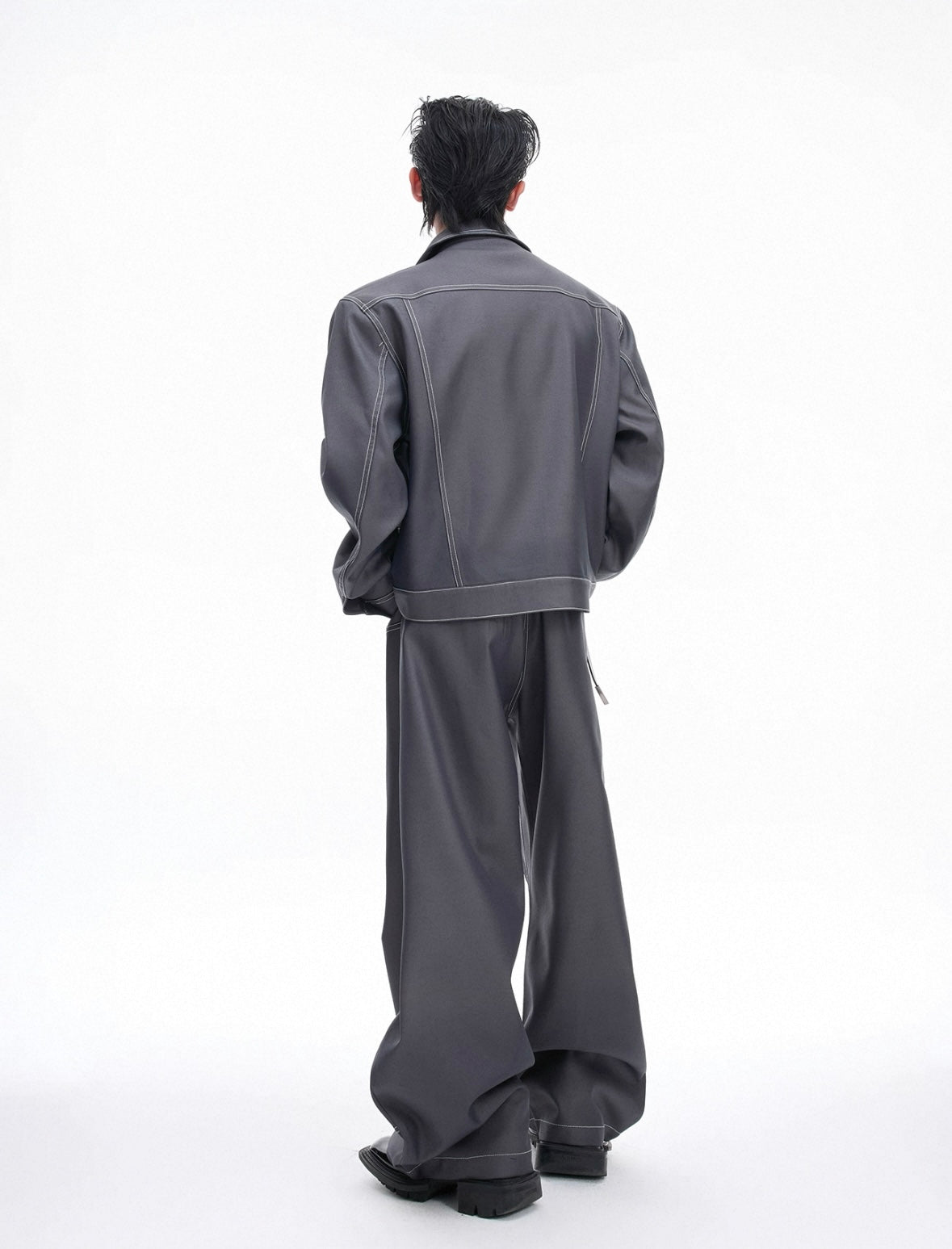 【ARGUECULTURE】Gray Shadow Pin-Design Pants
