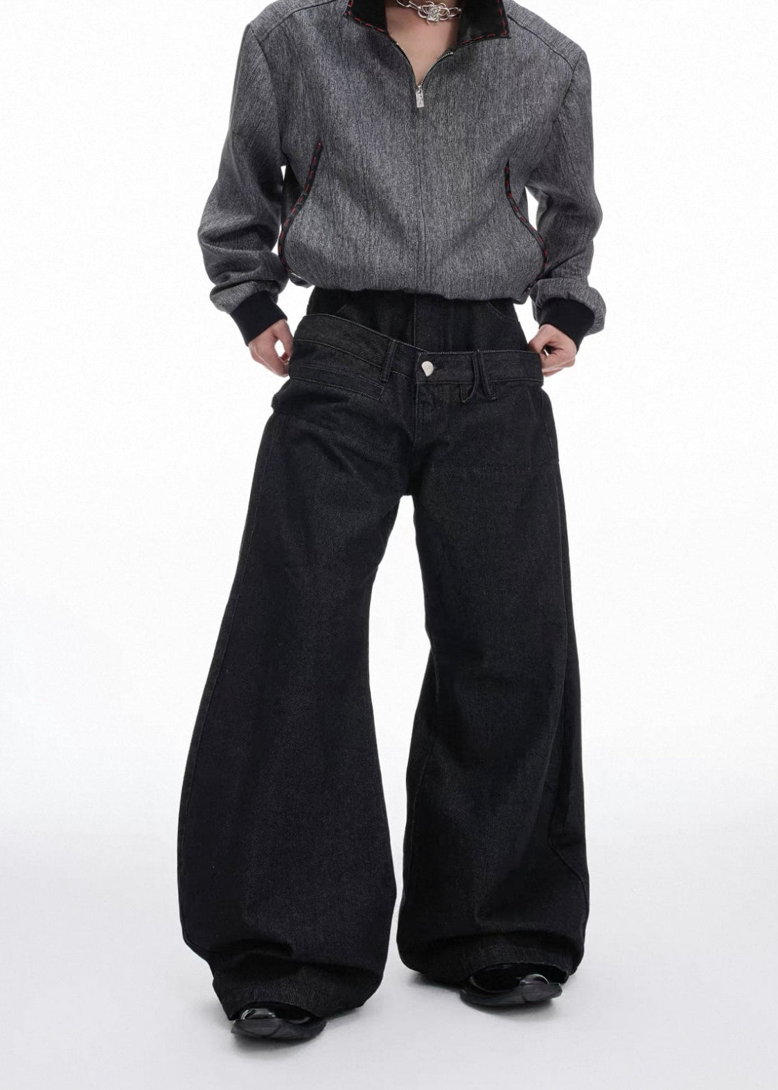 【ARGUECULTURE】Night Shadow Double-Waist Jeans