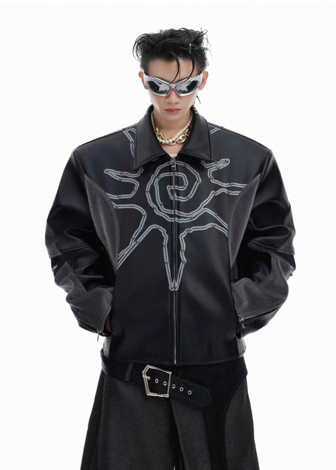 【ARGUECULTURE】Patchwork Horsehair Leather Coat