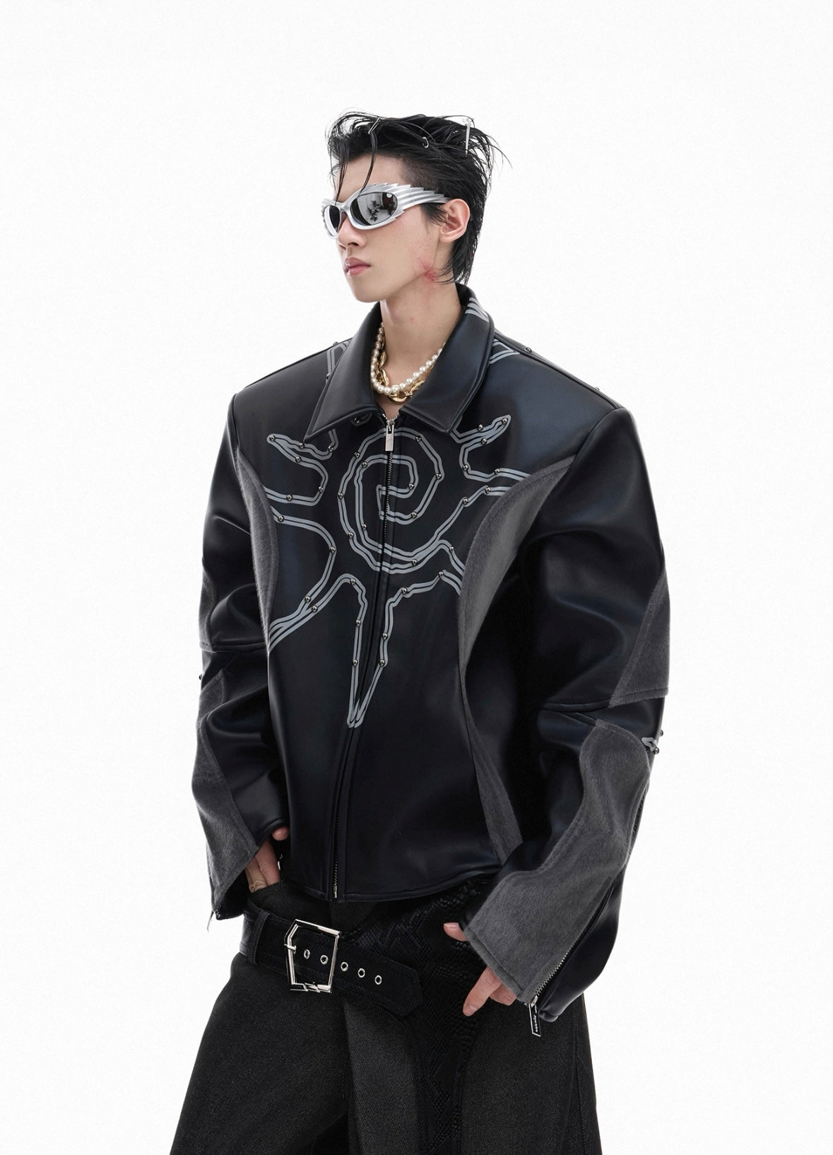 【ARGUECULTURE】Patchwork Horsehair Leather Coat