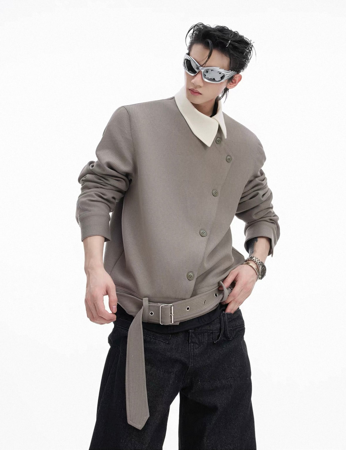 【ARGUECULTURE】Asymmetrical Button-Down Jacket