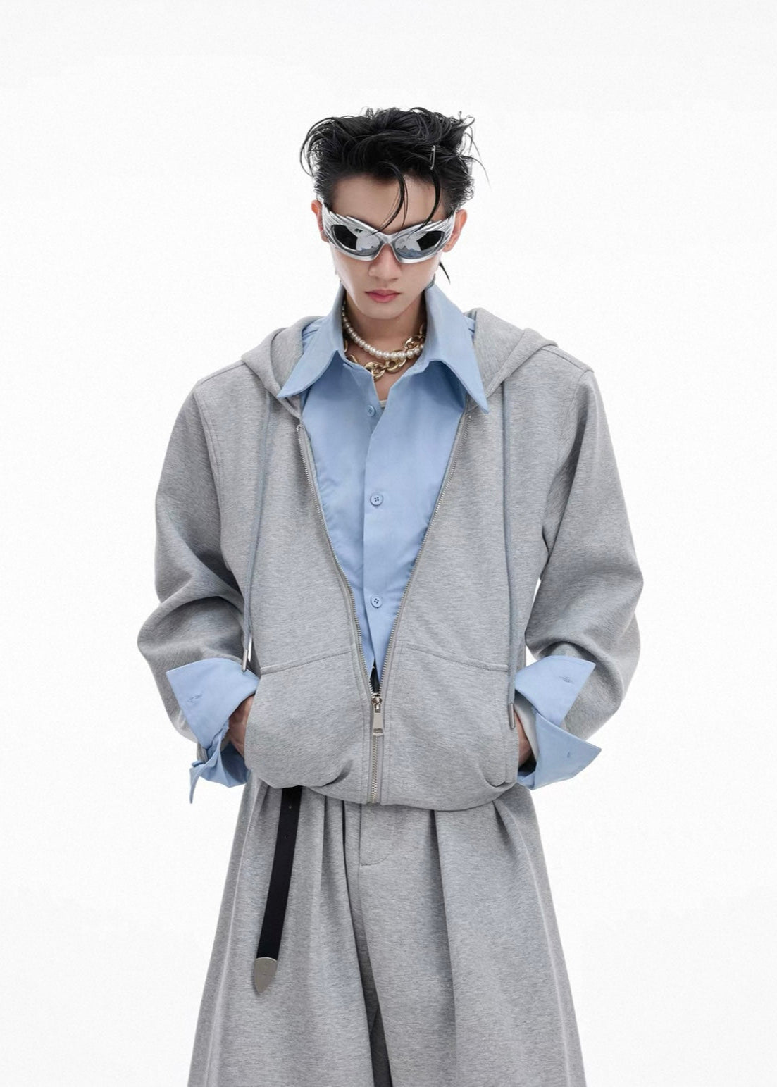 【ARGUECULTURE】Contrast Panel Hooded Sweatshirt