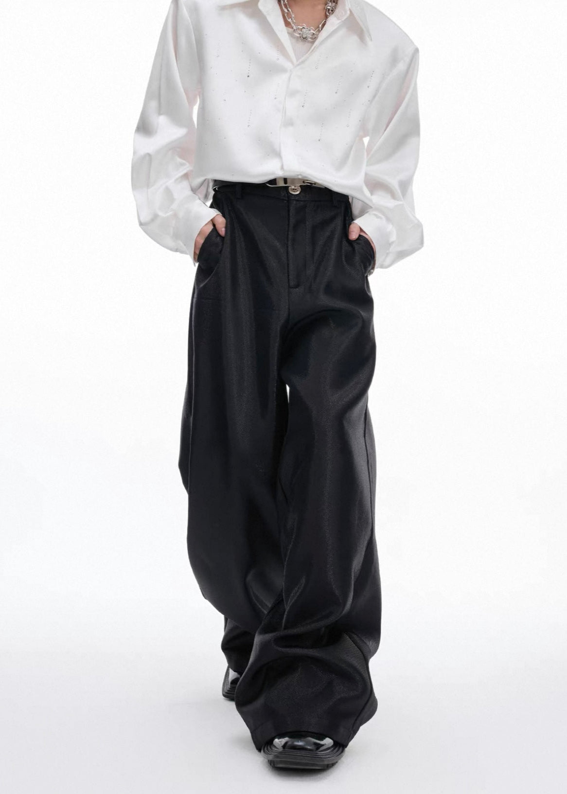 【ARGUECULTURE】Liquid Gloss Drape Pants