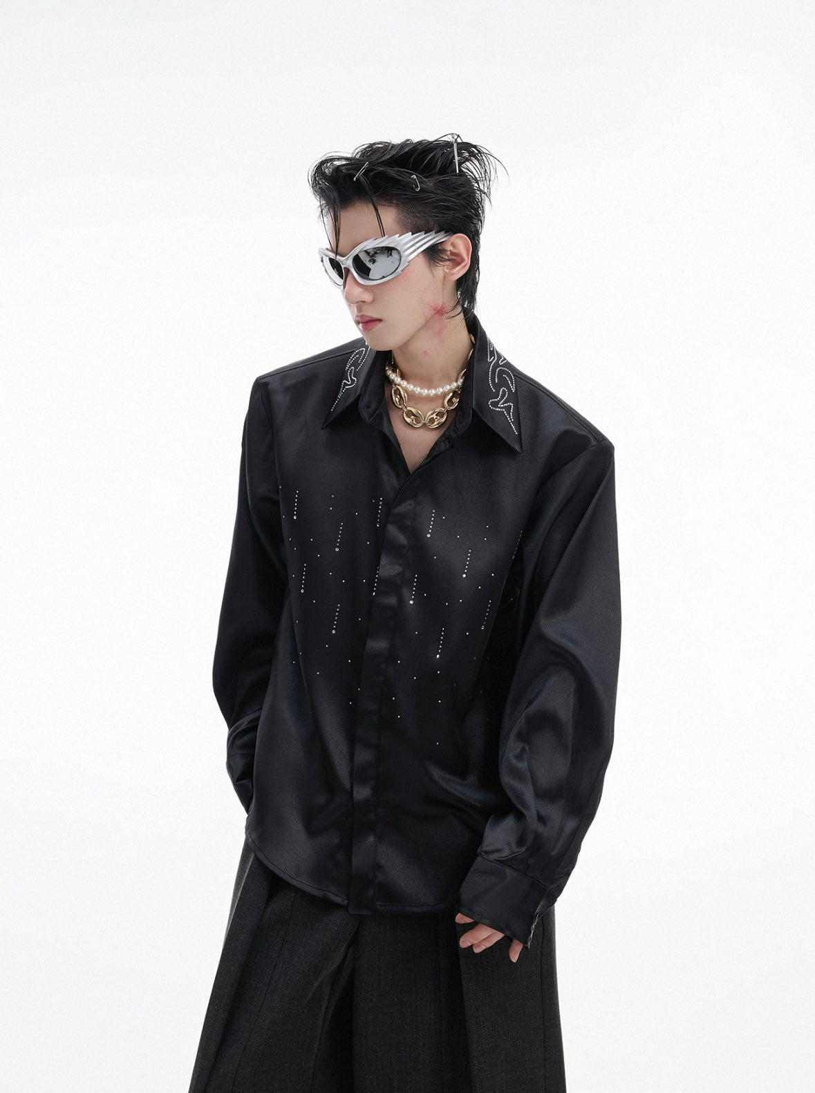 【ARGUECULTURE】Snow Satin Starflow Shirt