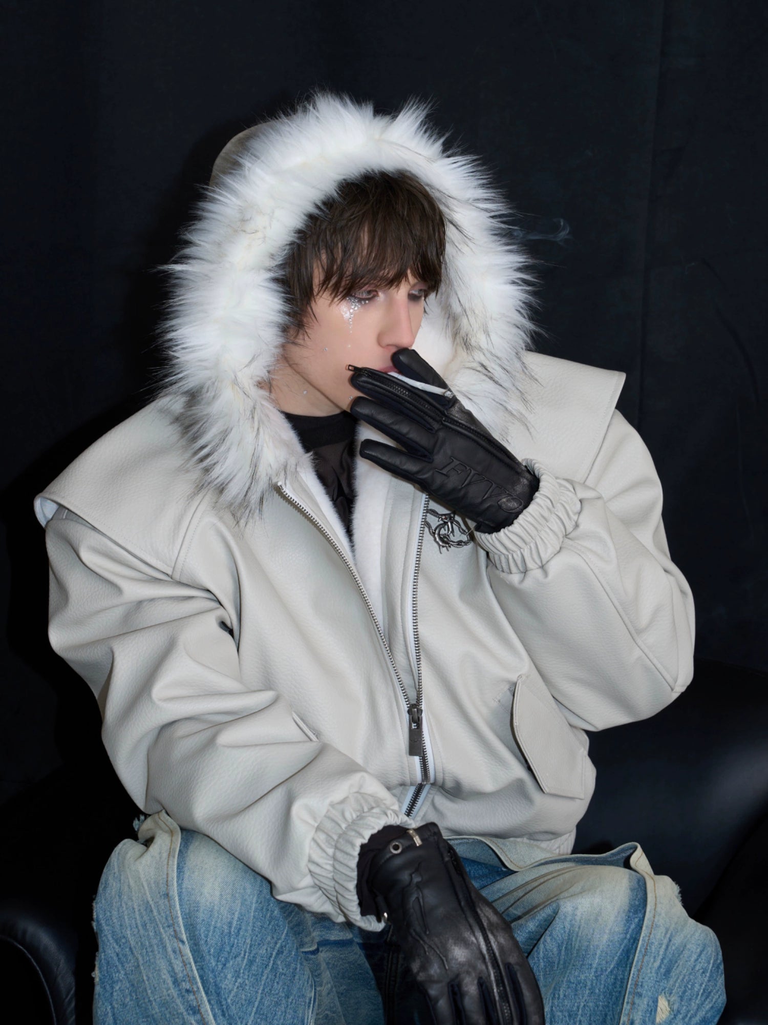 【ARGUECULTURE】Dual-Sided PU Hooded Jacket