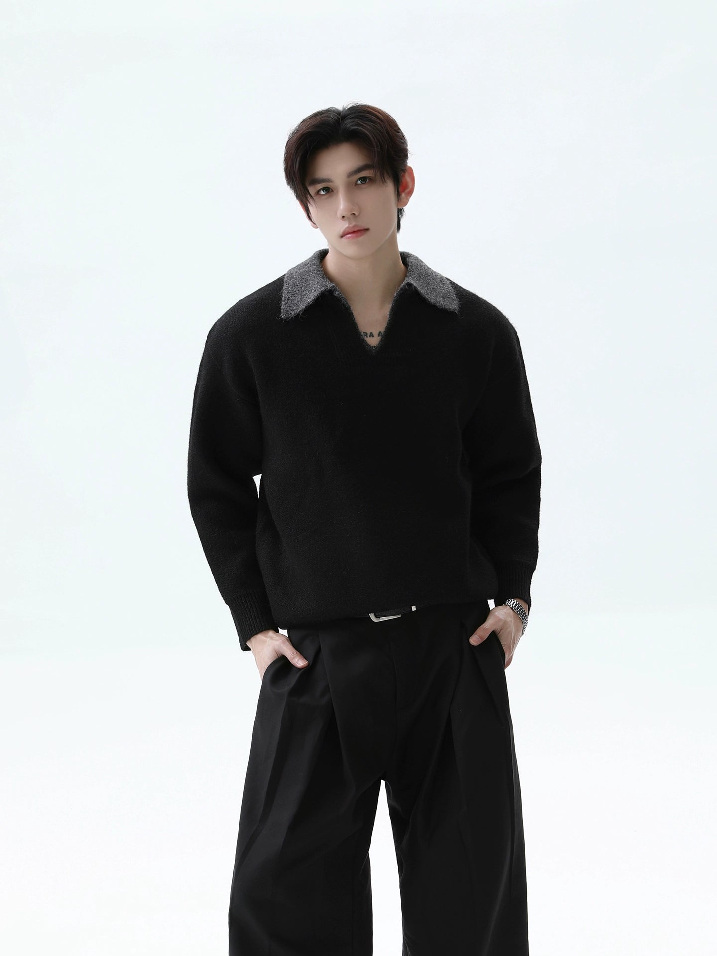 【TURNTIDE】Layered Soft Wool Knit Sweater