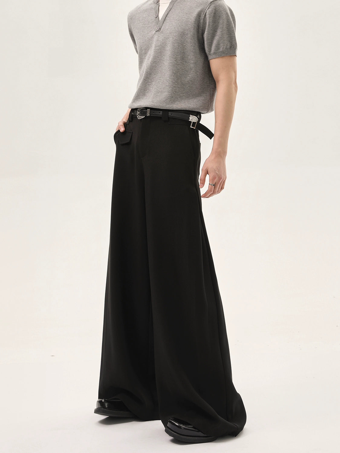 【TURNTIDE】Irregular Cut Straight Suit Pants