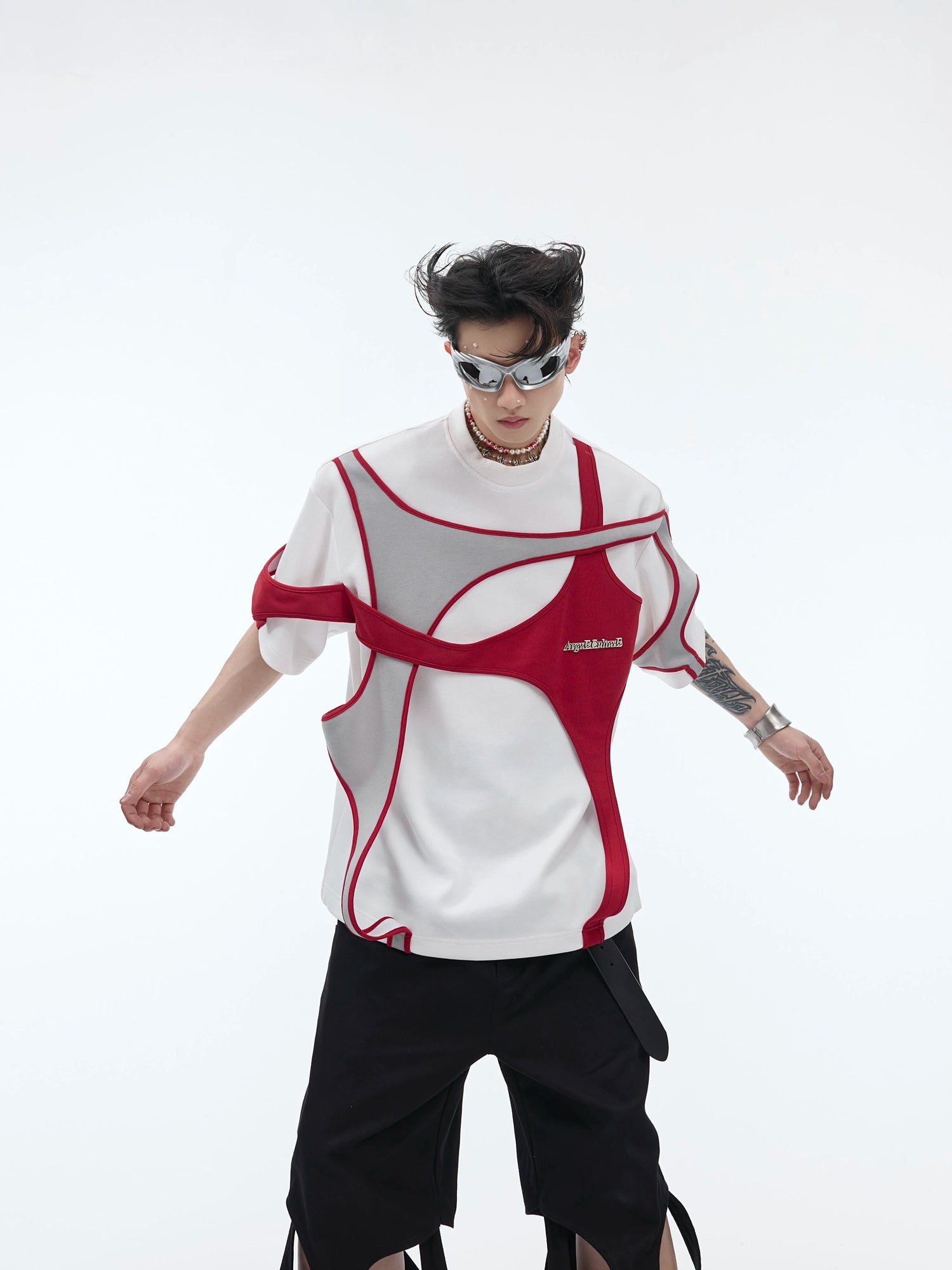 【ARGUECULTURE】Contrast Patchwork Heavy Tee