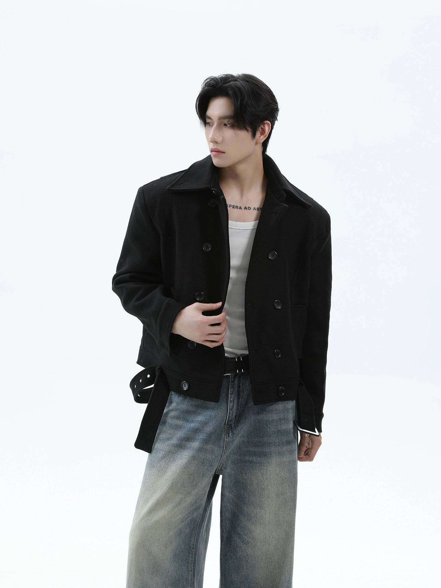 【TURNTIDE】Retro Double-Breasted Wool Jacket