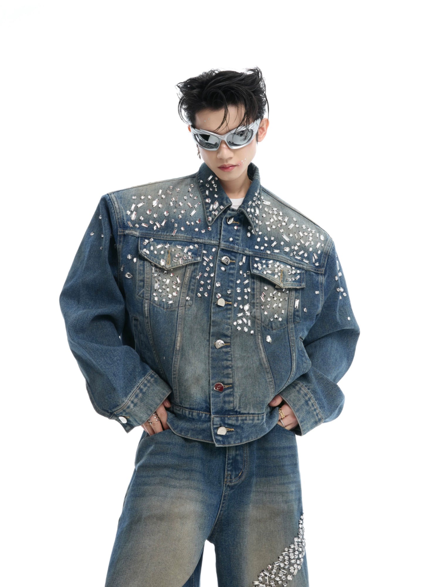 【ARGUECULTURE】Vintage Rhinestone Denim Jacket