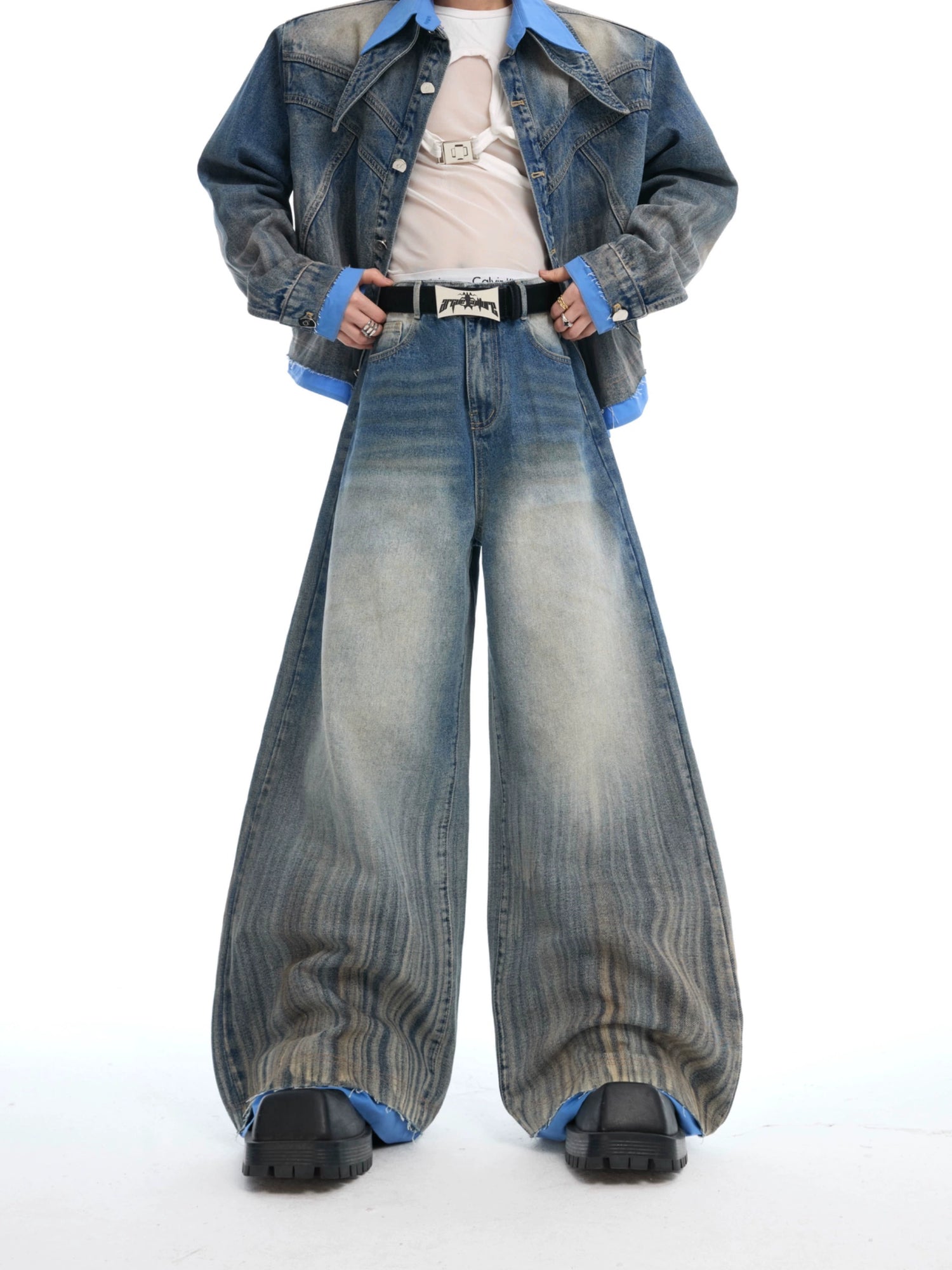 【ARGUECULTURE】Vintage Dual-Layer Denim Pants