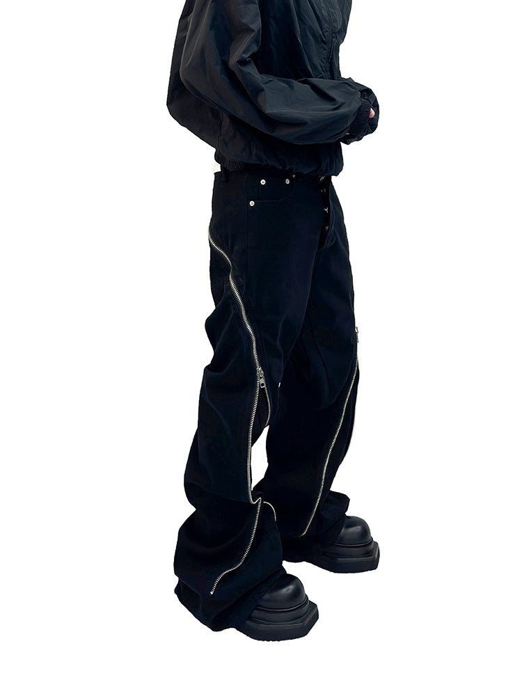 【ASTT】Asymmetric Spiral Zipper Bell Bottoms