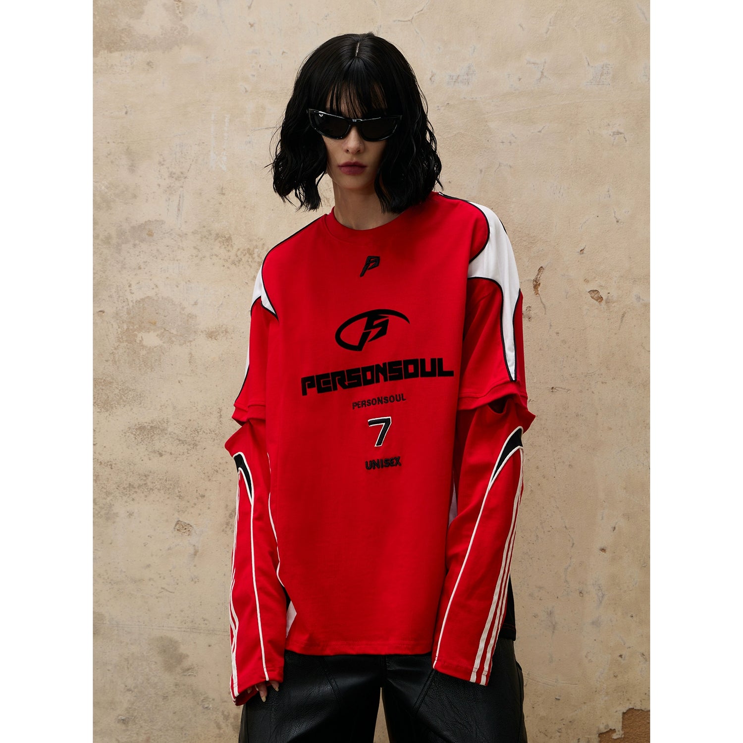 【PERSONSOUL】Racing Colorblock Long Sleeve Tee