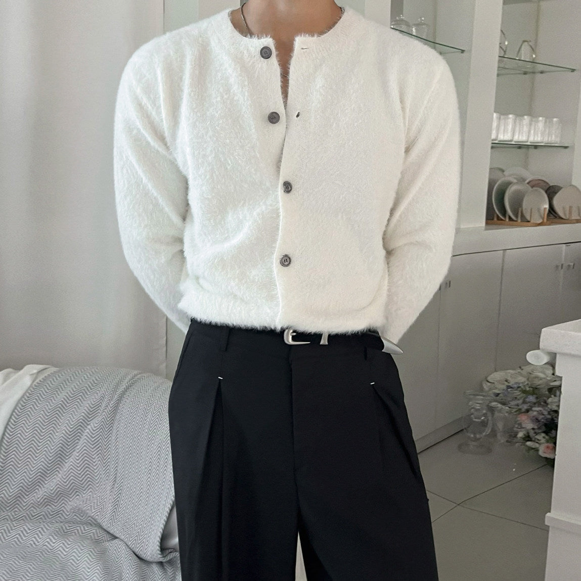 【MRCYC】Minimal Wool-Feel Knit Cardigan