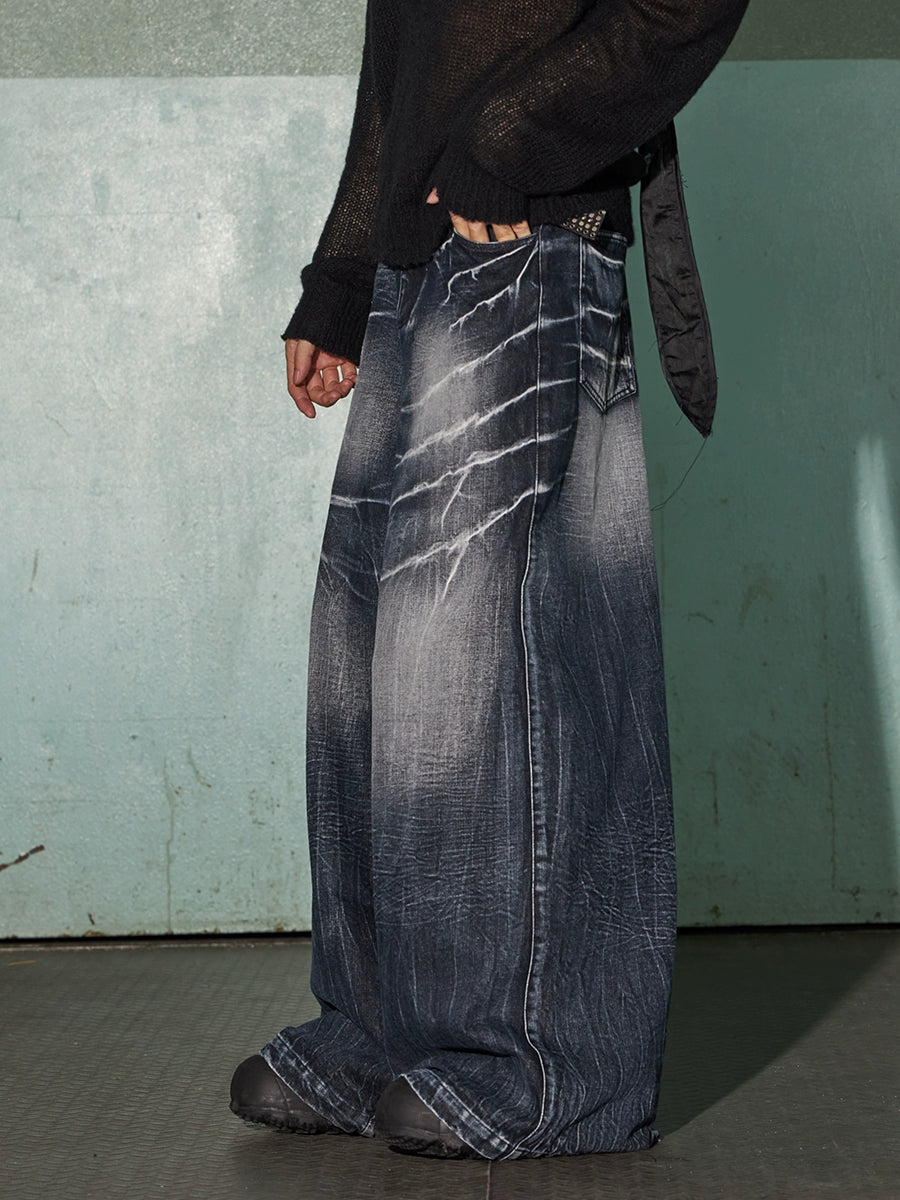 【DND4DES】Electric Glint Wide Jeans
