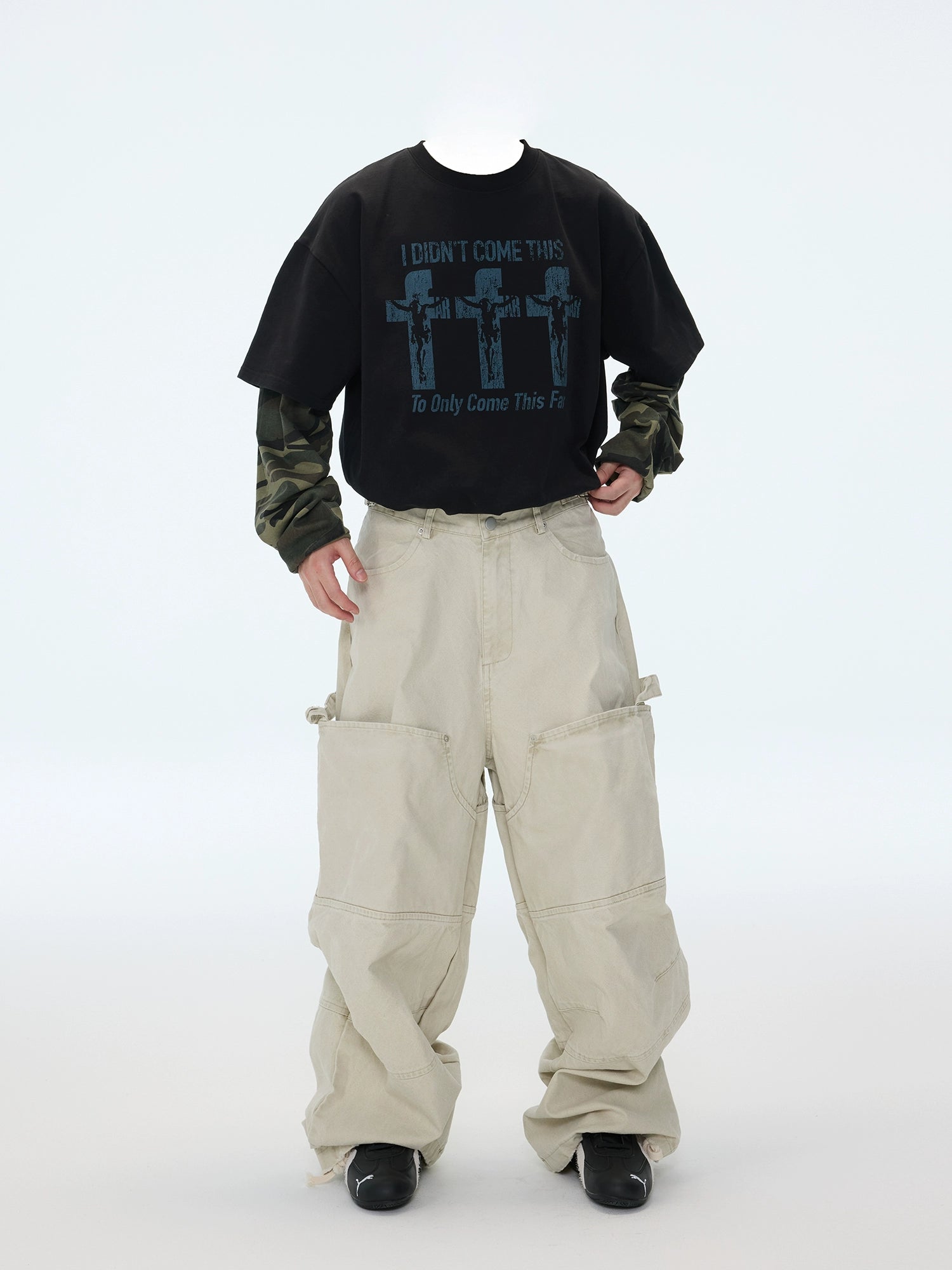 【ASTT】Cross Burst Camo Layered Tee