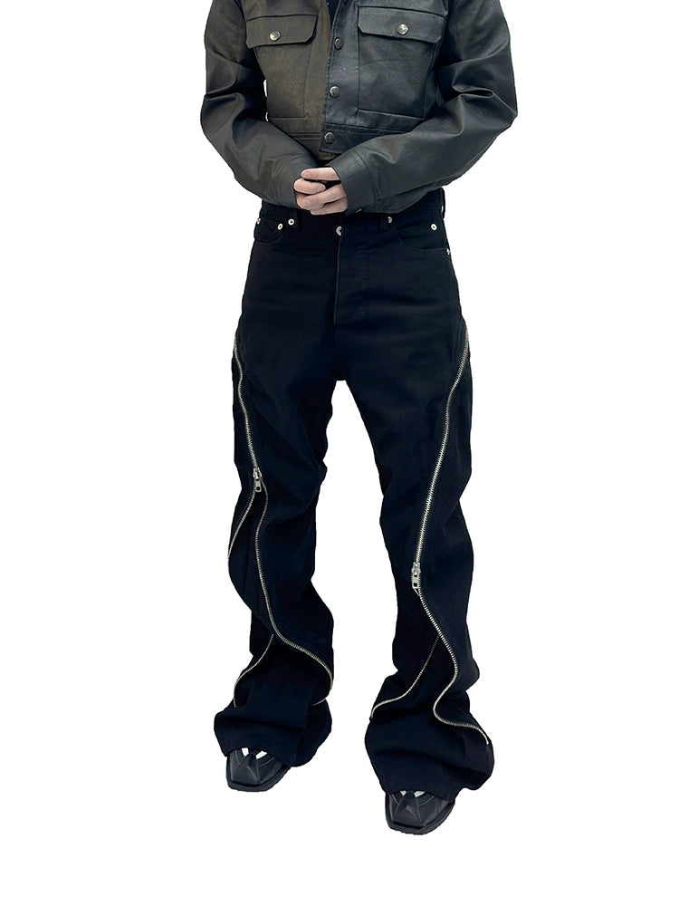 【ASTT】Asymmetric Spiral Zipper Bell Bottoms