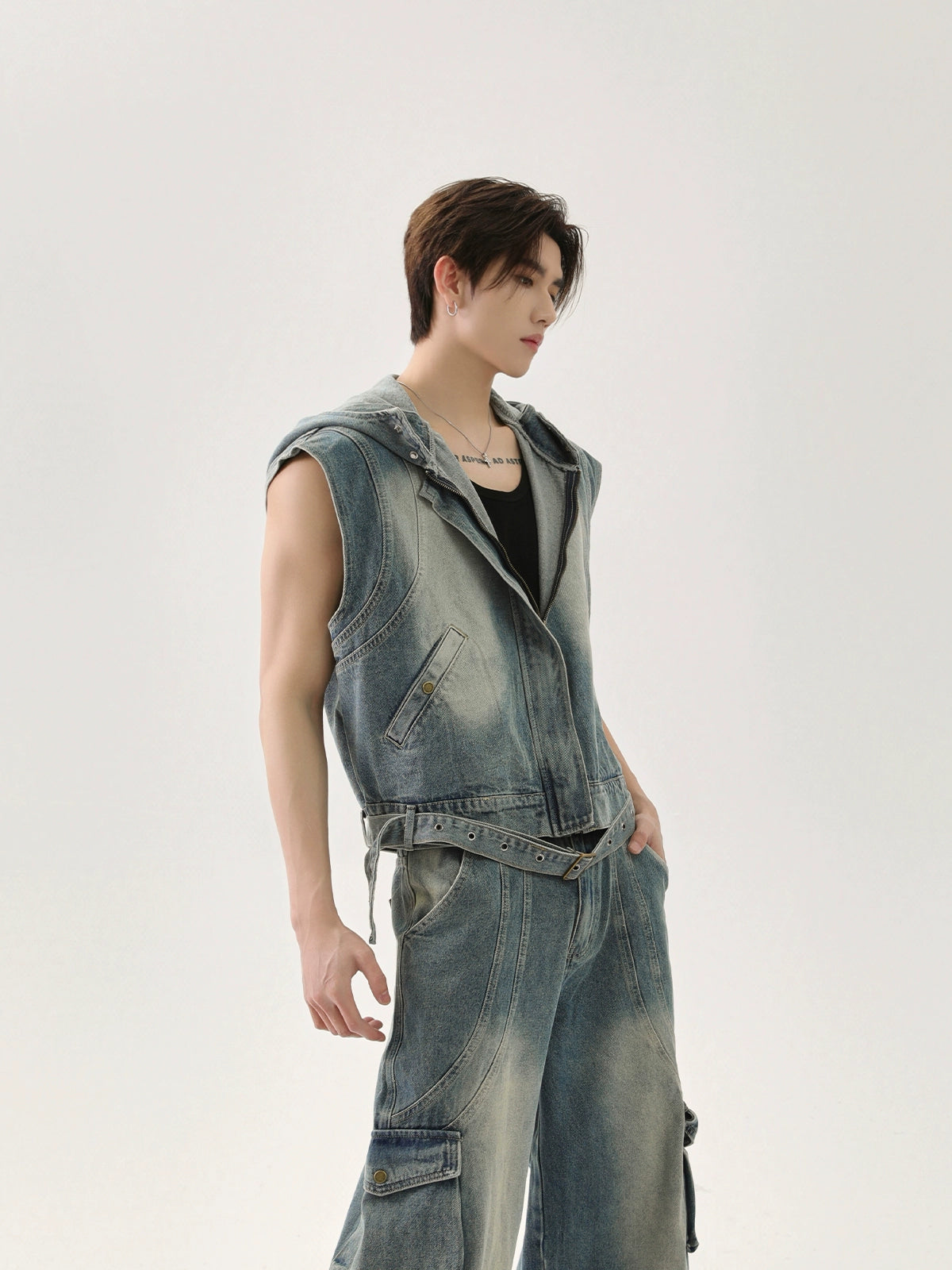 【TURNTIDE】American Retro Distressed Denim Vest