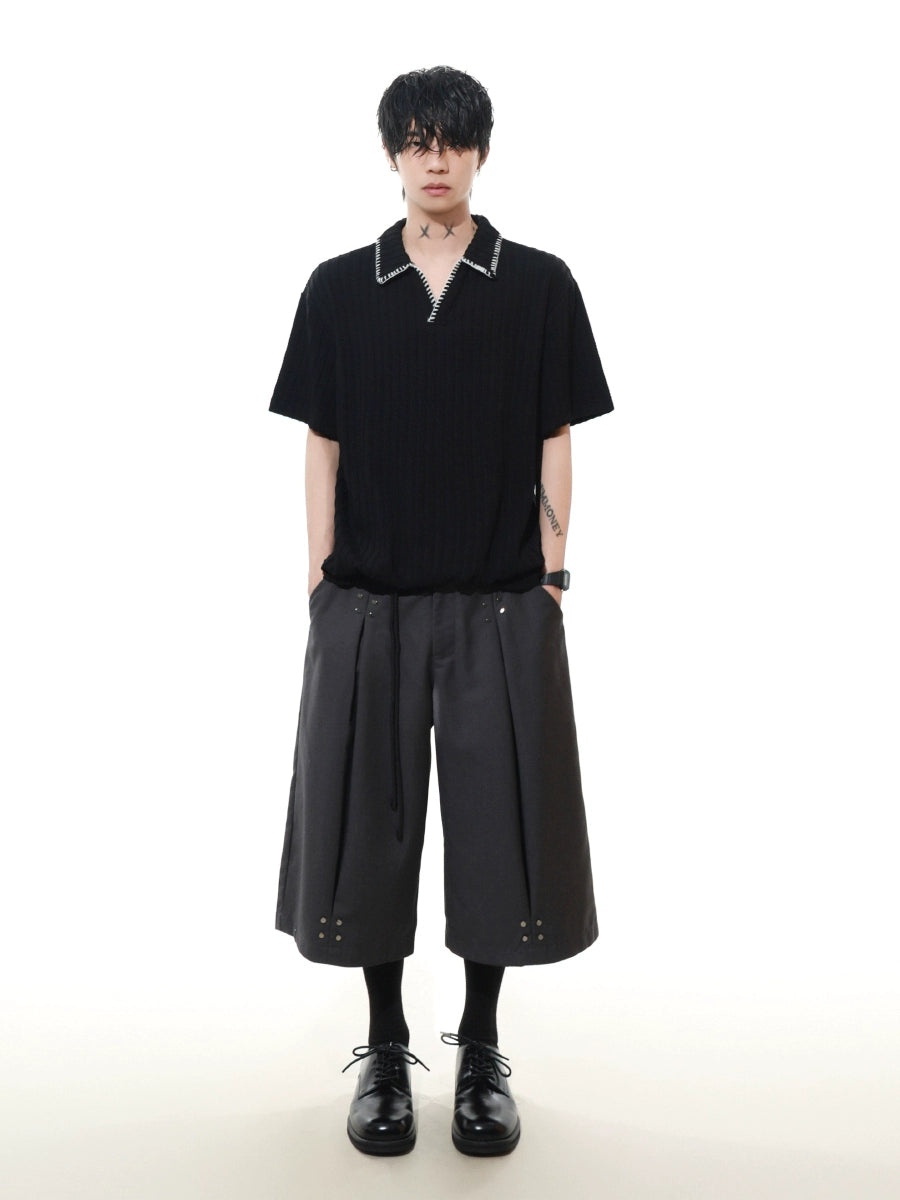 【MRNEARY】Stitch Lapel Polo
