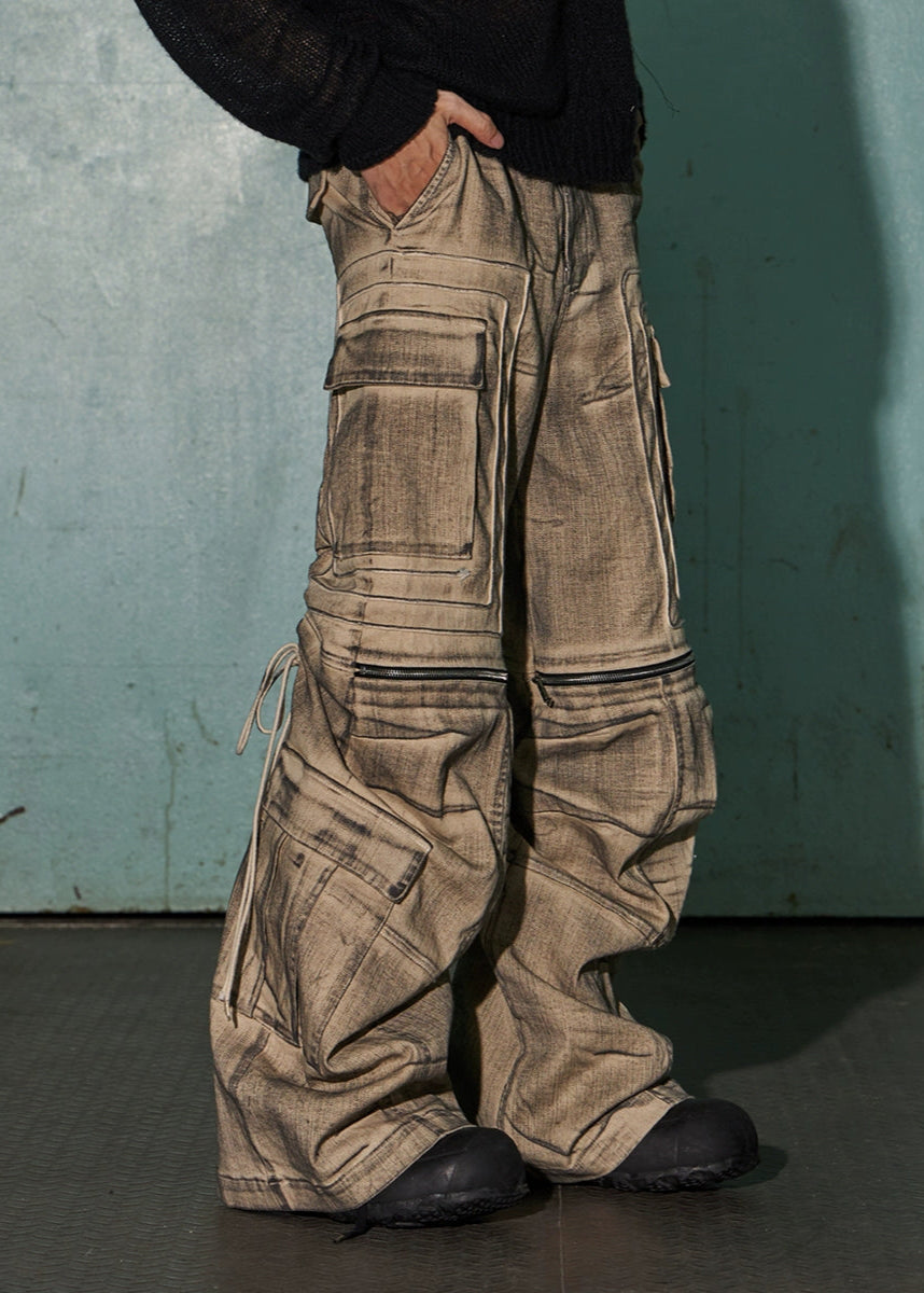 【DND4DES】Dirty Dye Flare Overalls