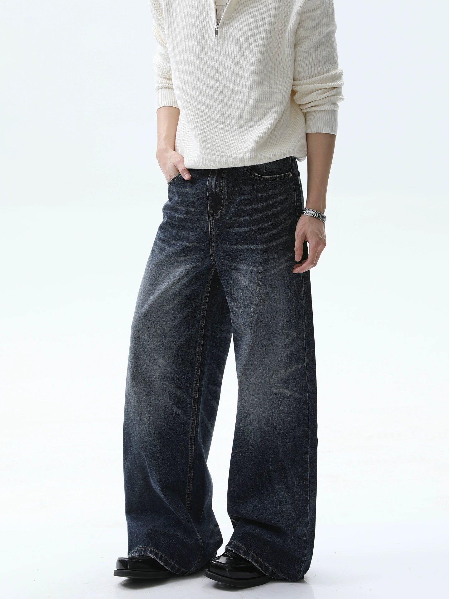 【TURNTIDE】Street Washed Distressed Denim