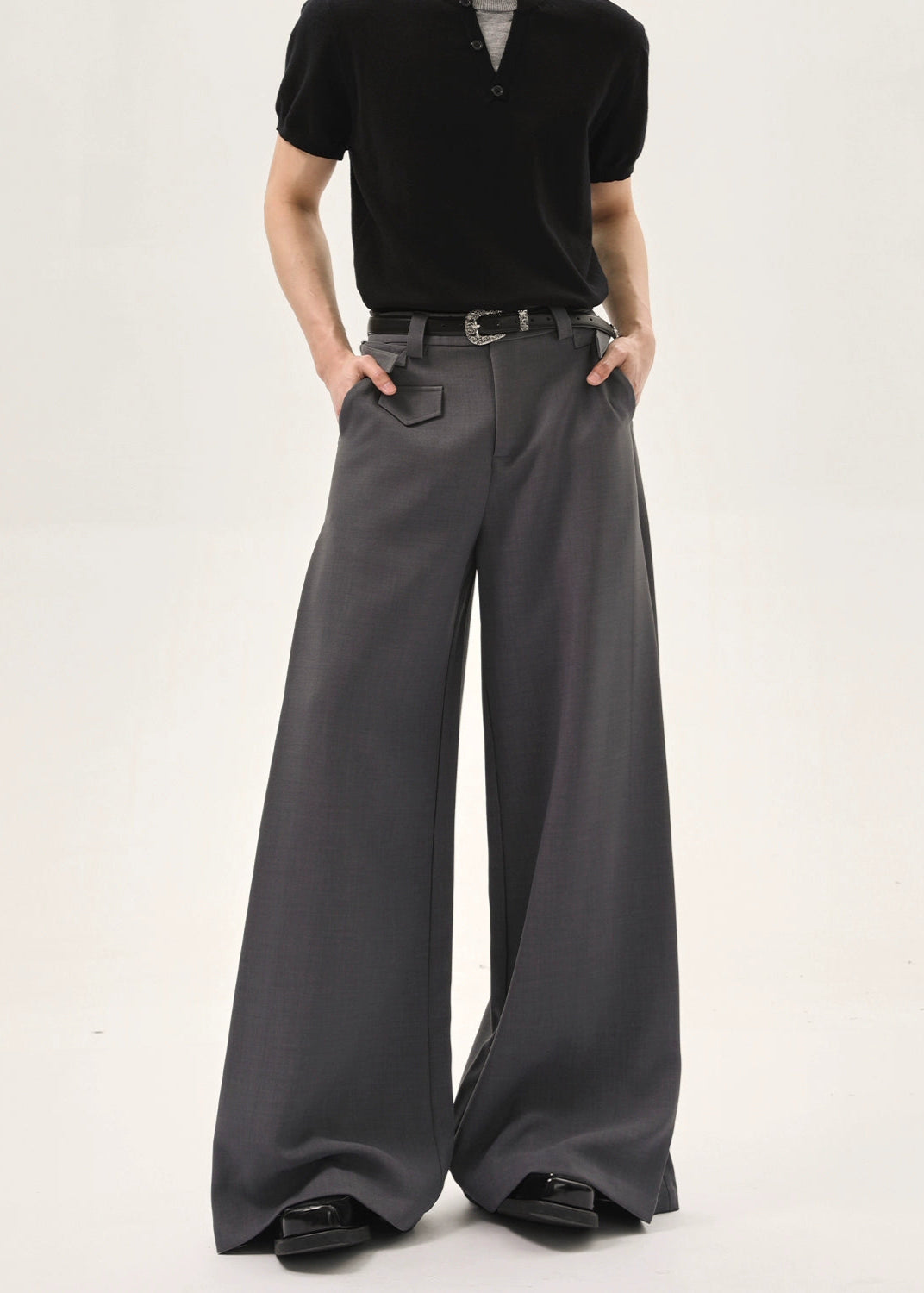 【TURNTIDE】Irregular Cut Straight Suit Pants