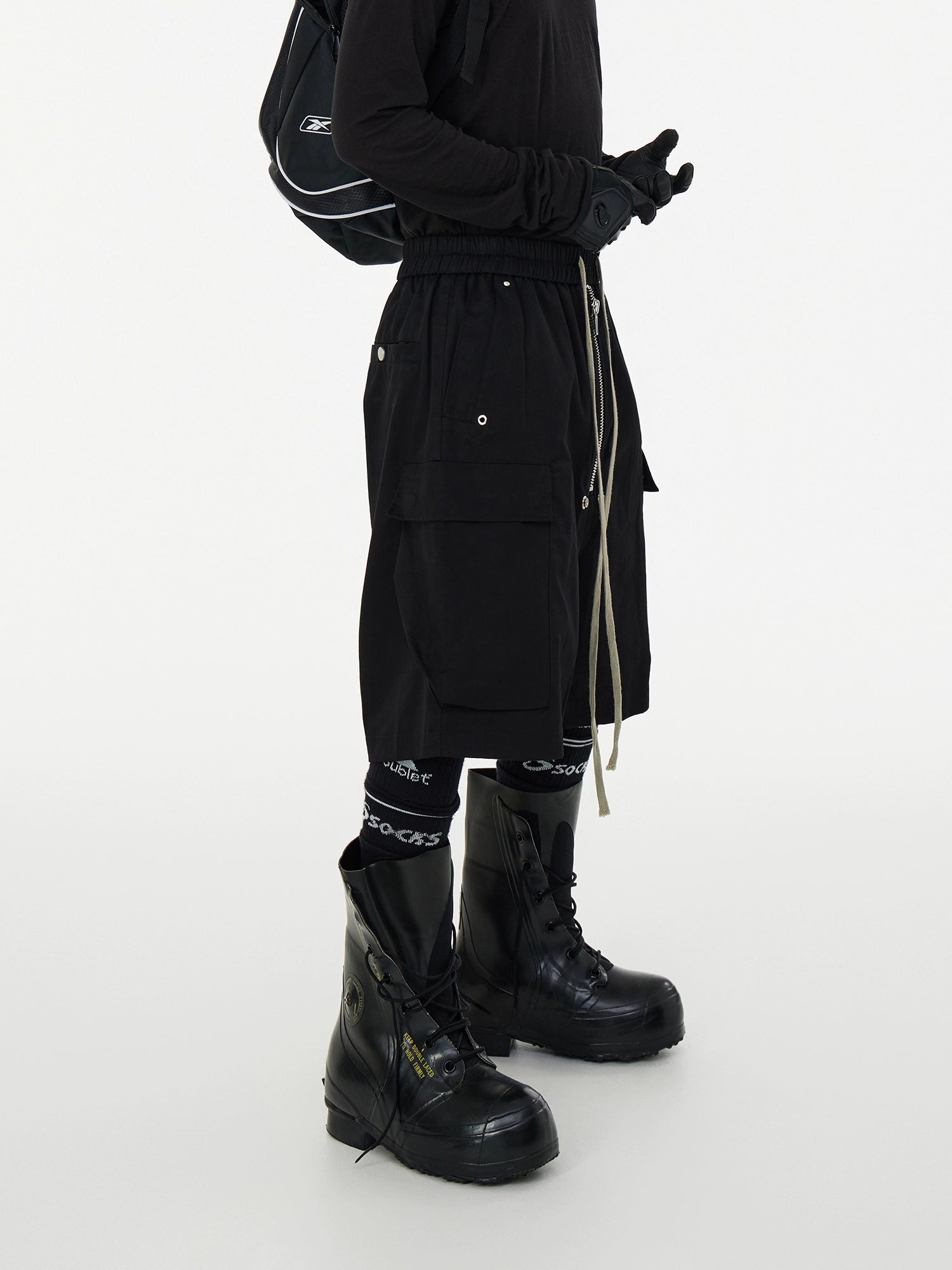 【ASTT】Dark Drawstring Cargo Shorts