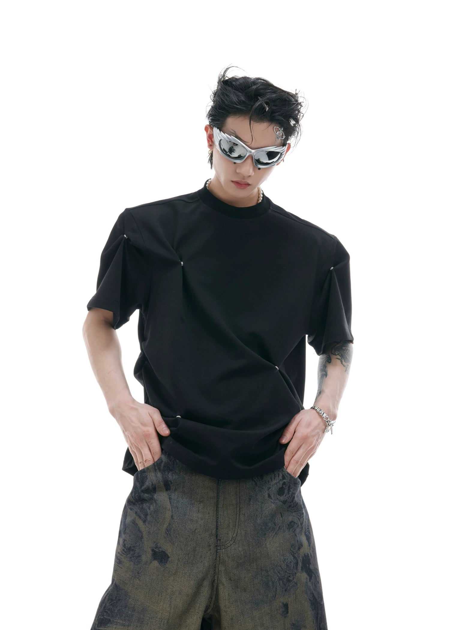 【ARGUECULTURE】Decon Pleats Box Tee
