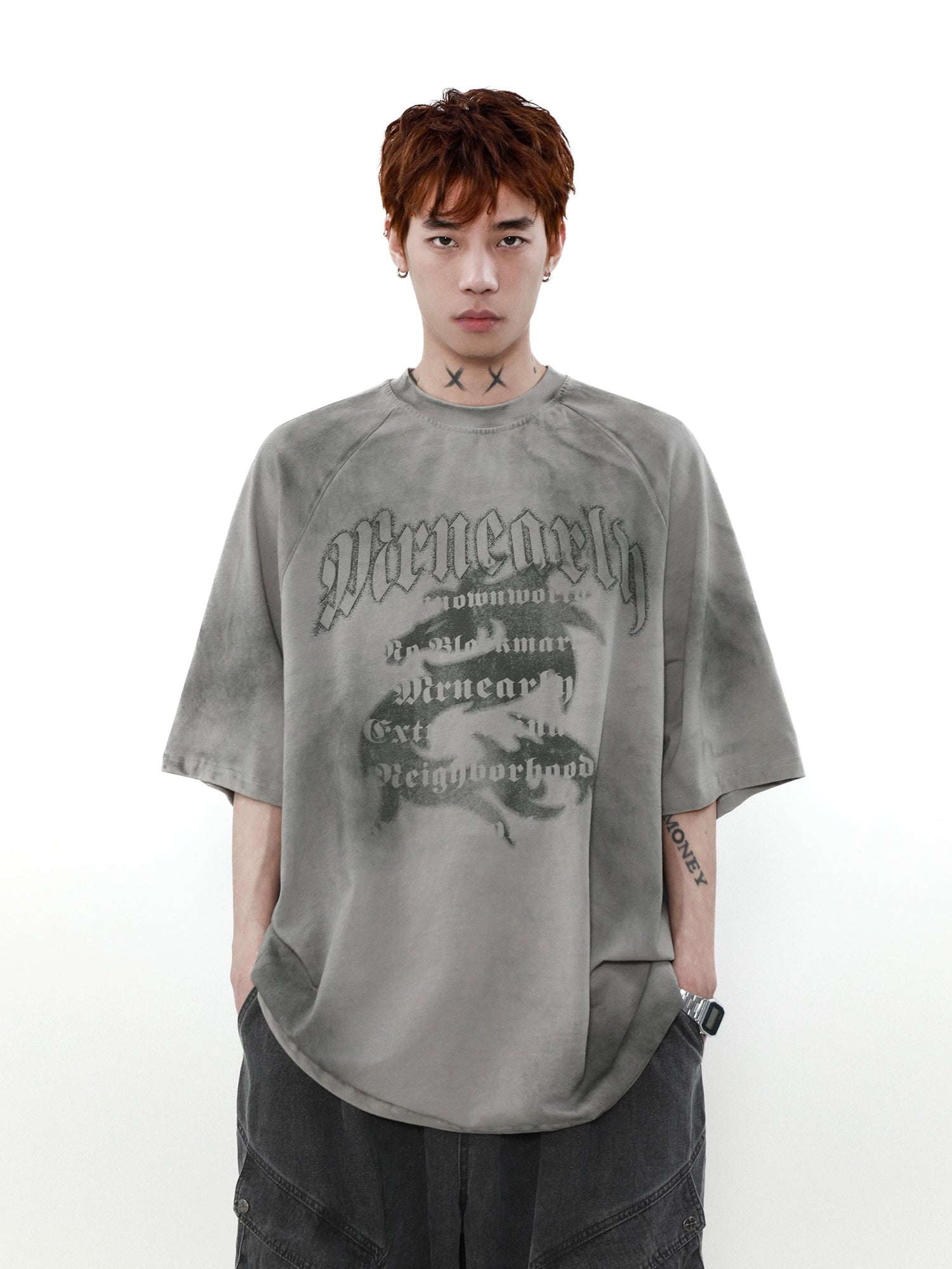 【MRNEARY】Dirty Fade Heavy Cotton Tee