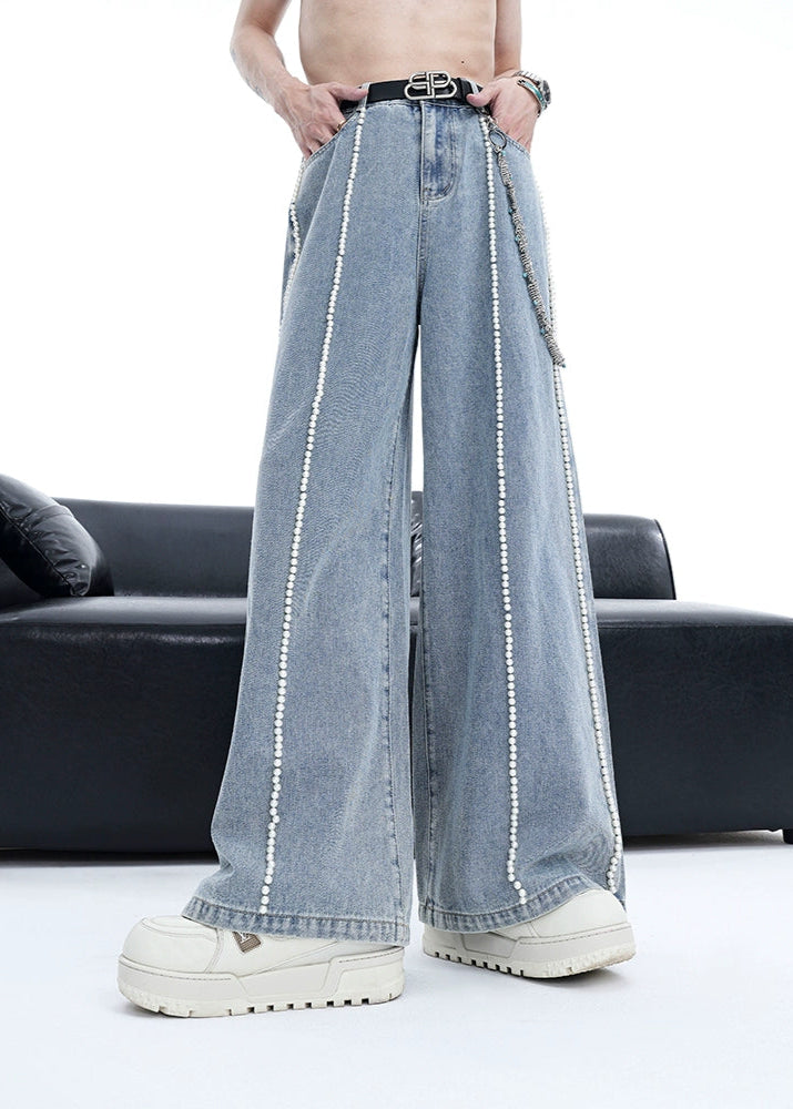 【STARETEXCEEDEND】High-End Pearl Detail Jeans