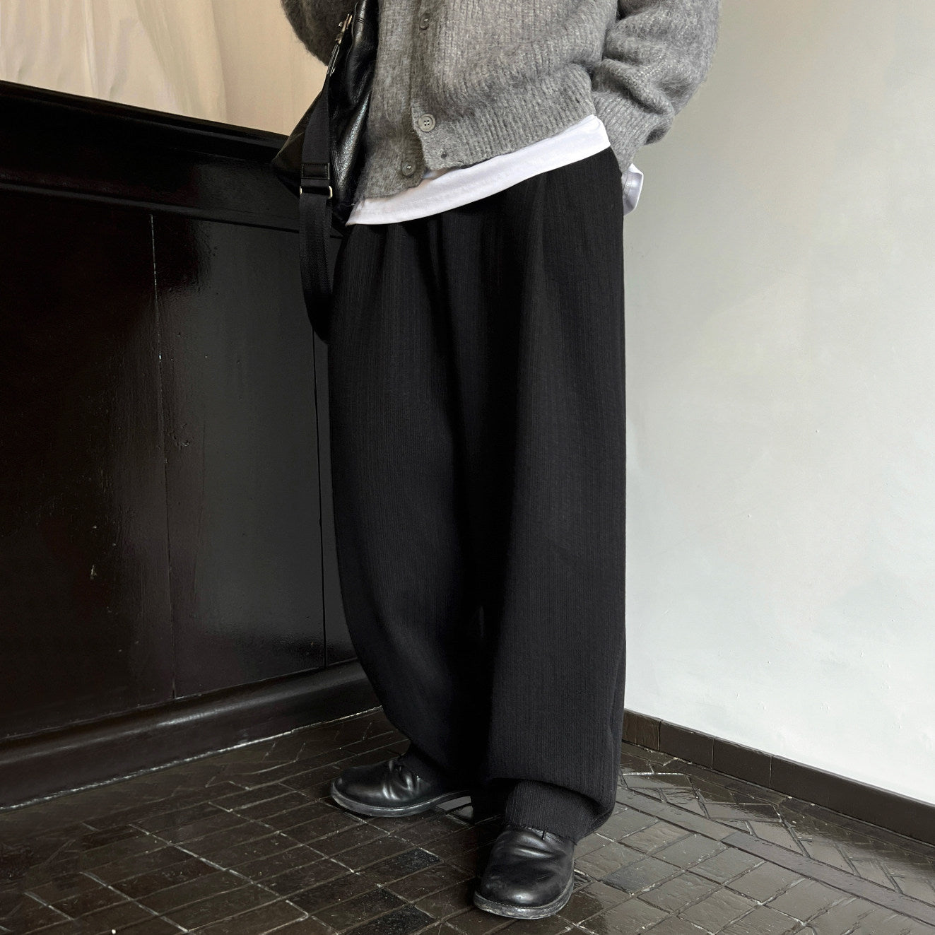 【MRCYC】Draped Straight Wide-Leg Pants