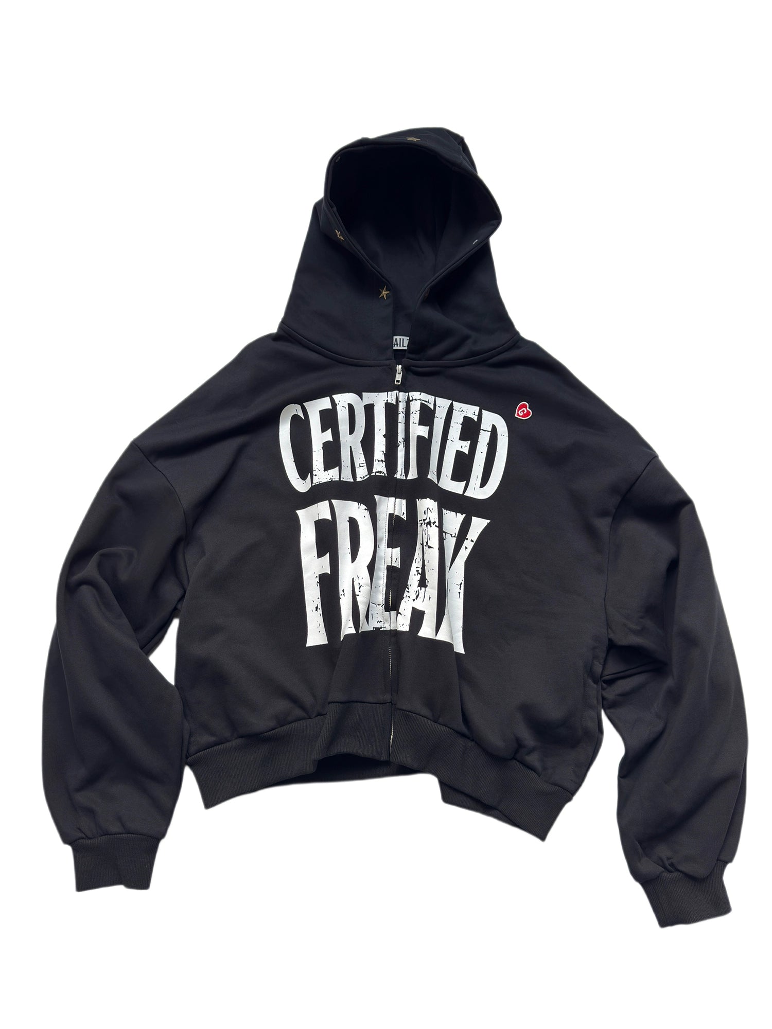 【ASTT】Cracked Letter Zip Hoodie