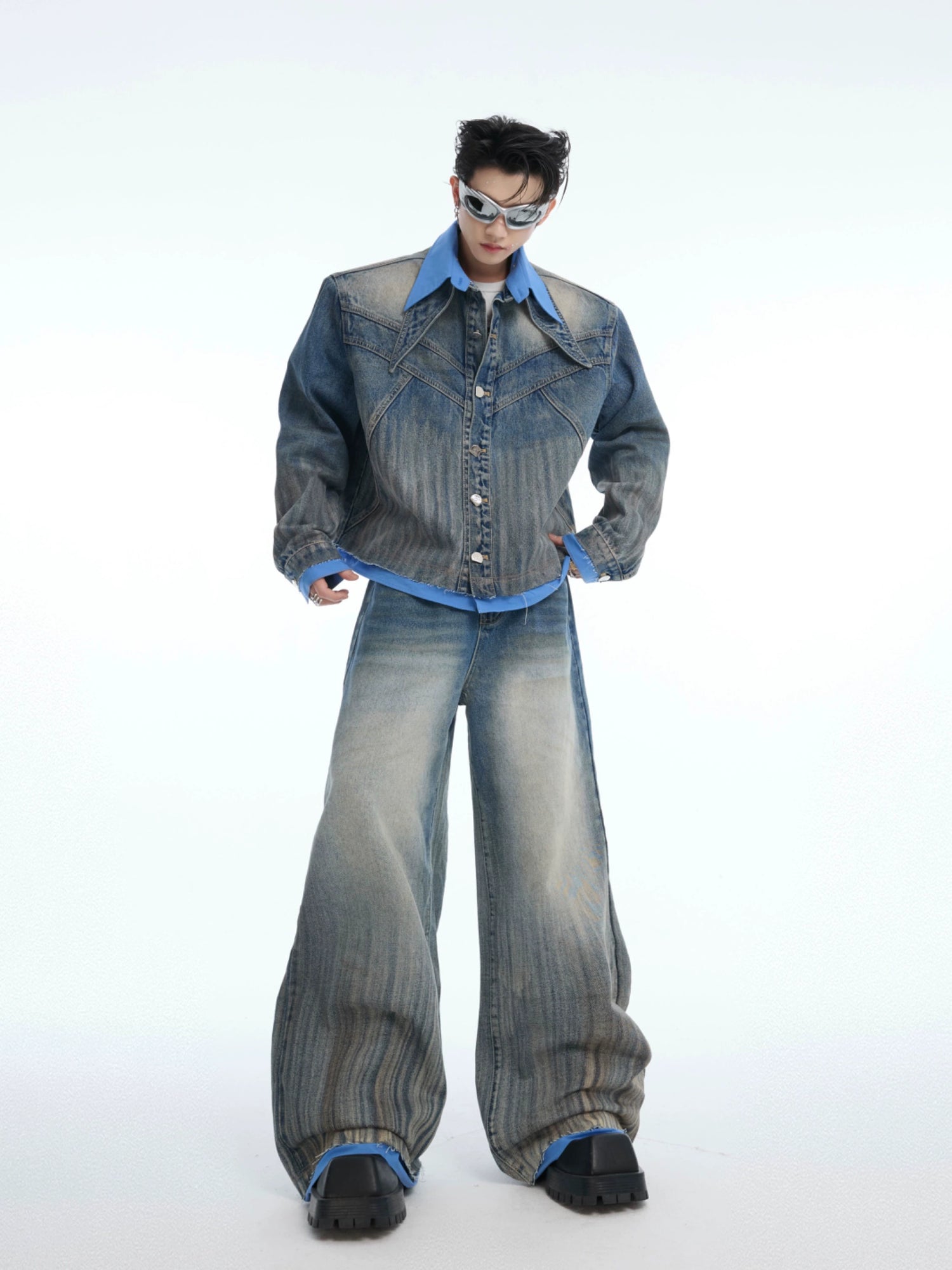 【ARGUECULTURE】Vintage Dual-Layer Denim Pants