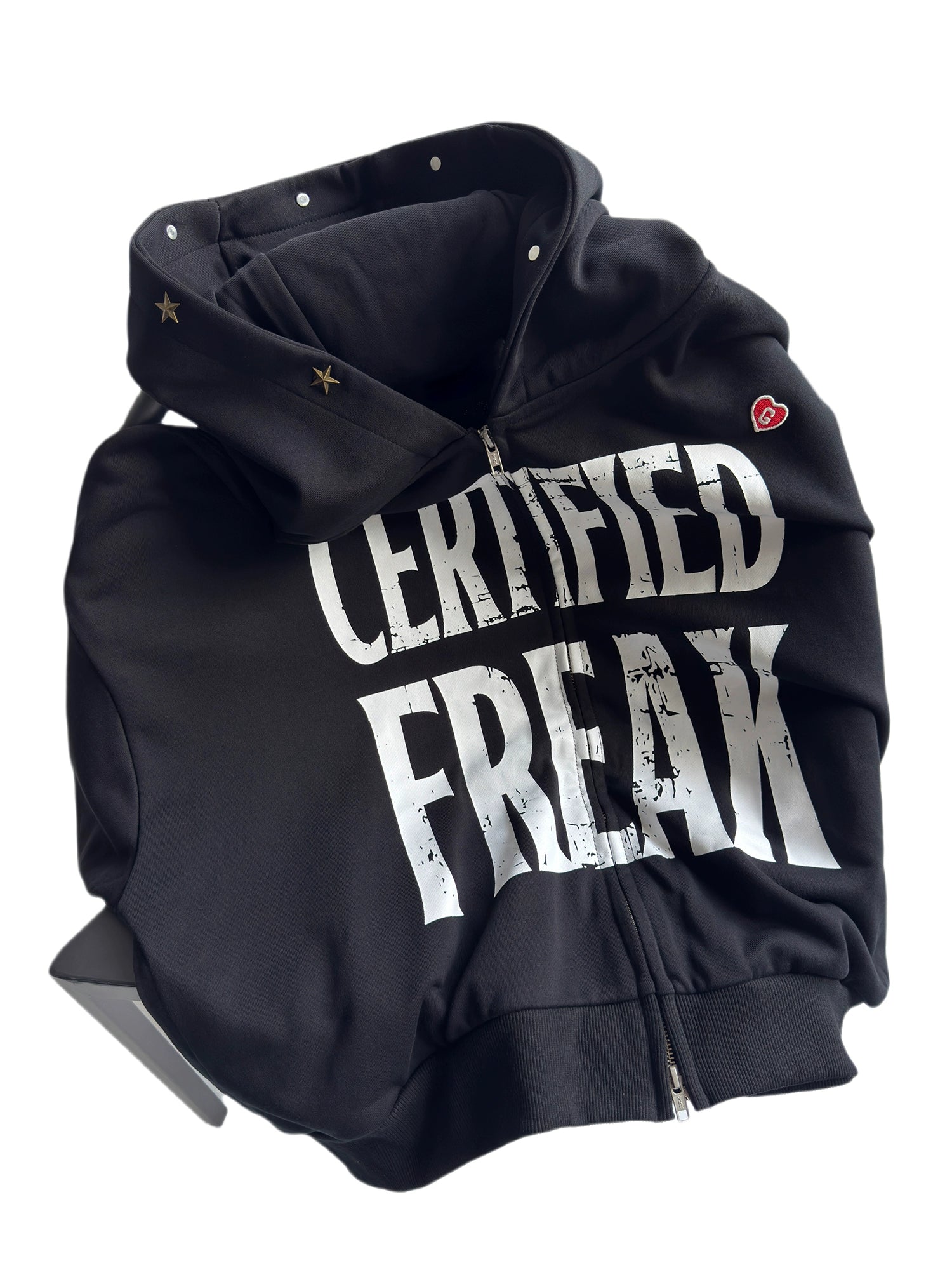 【ASTT】Cracked Letter Zip Hoodie