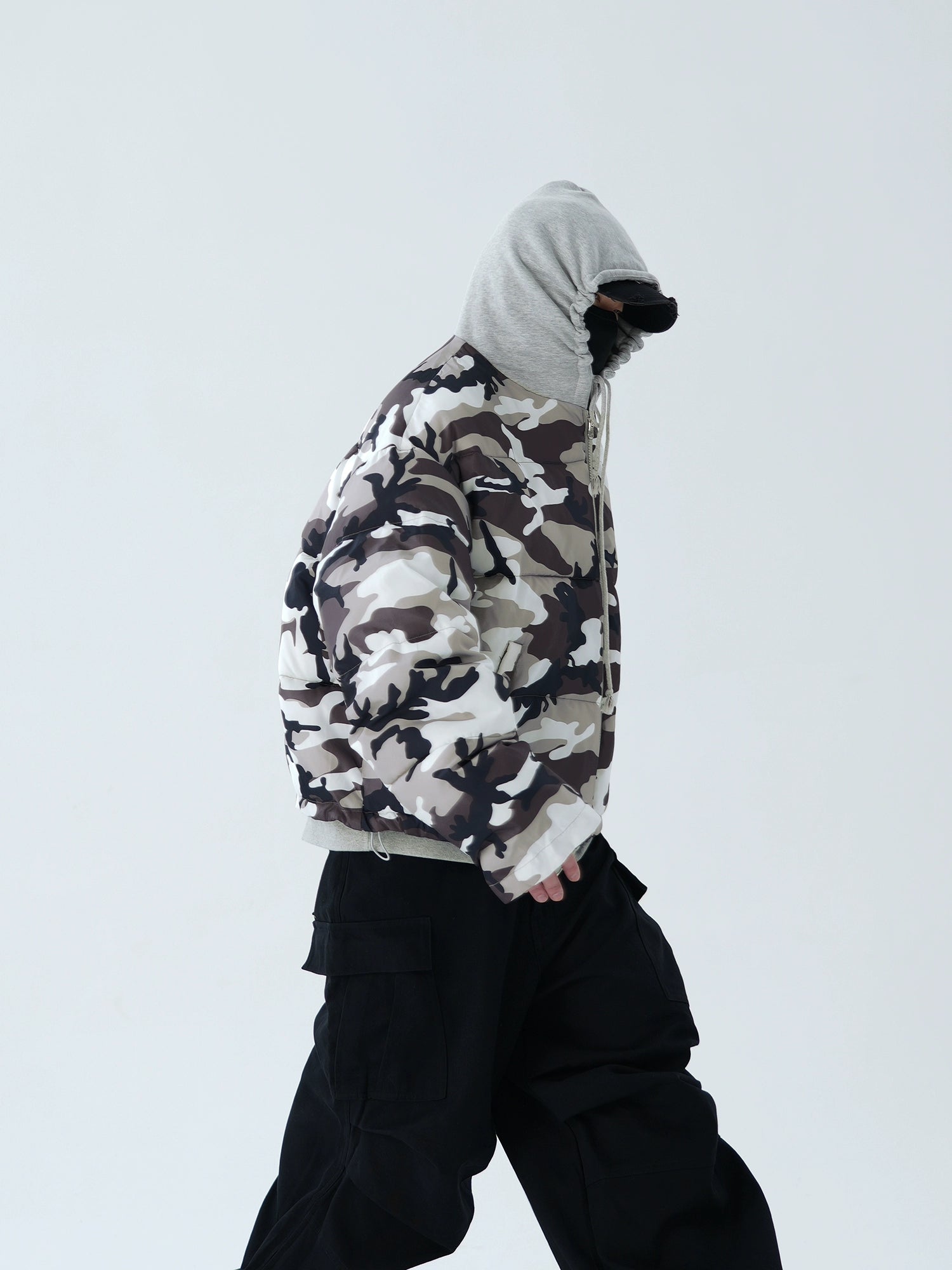 【ASTT】Thick Knit Camouflage Hoodie Jacket