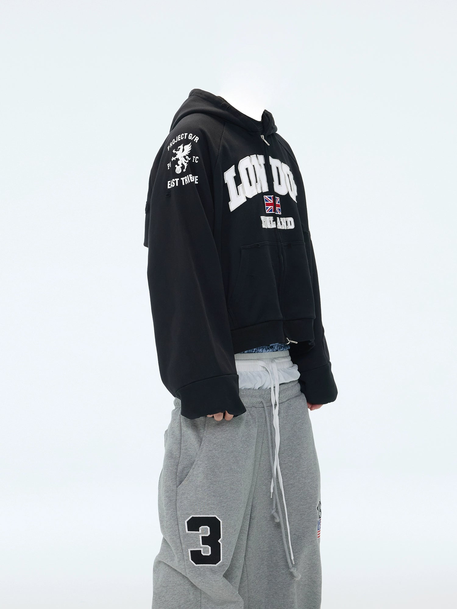 【ASTT】Embroidered Flag Graphic Hoodie