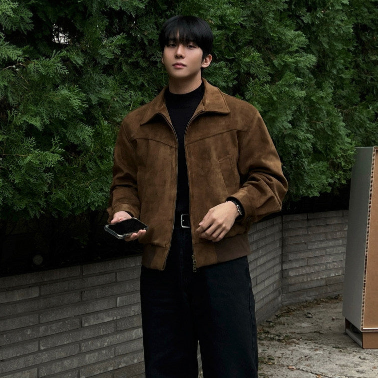 【MRCYC】Faux Suede Collared Jacket